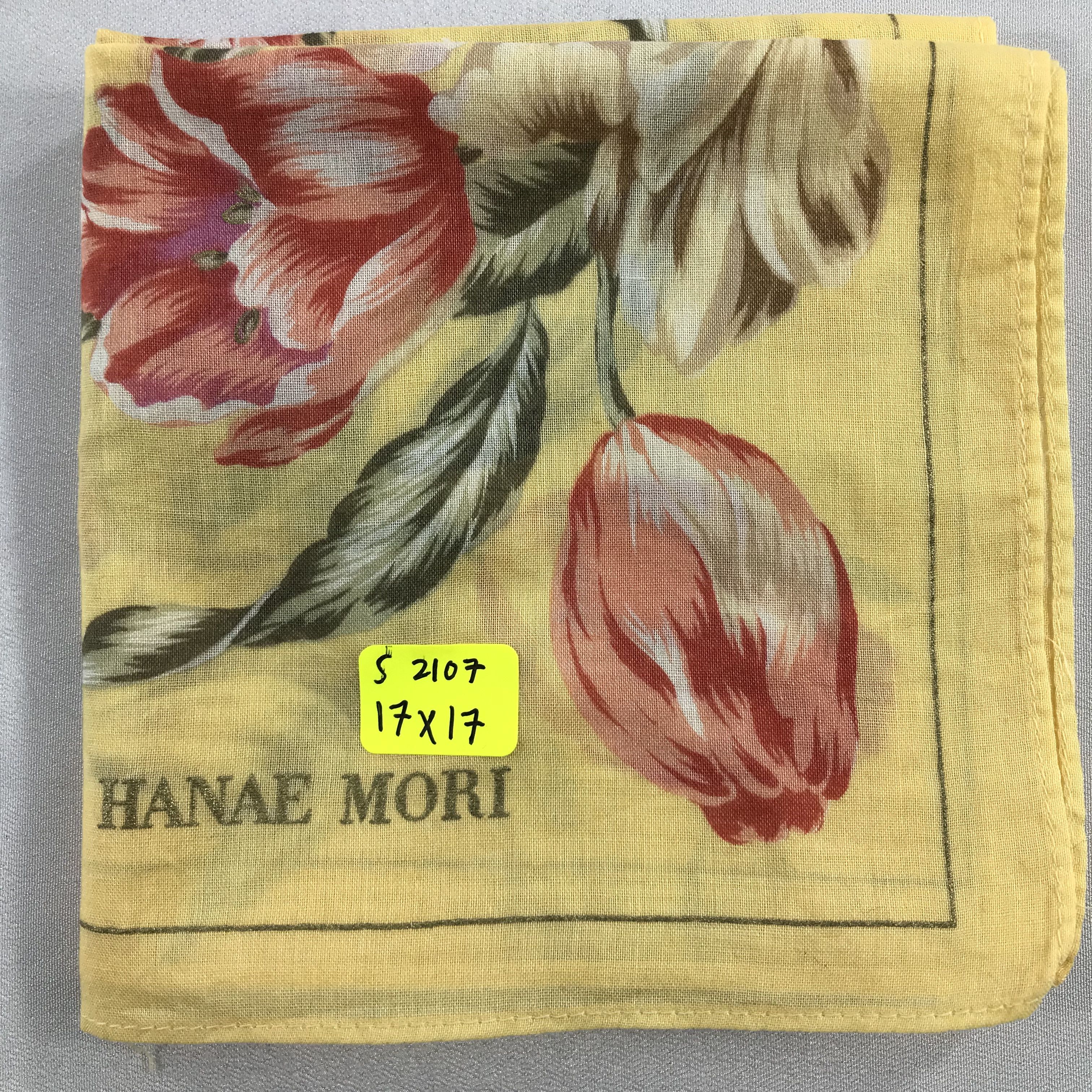 Hanae Mori × Vintage Hanae Mori Bandana / Handkerchief / Neckerchief - S2107 Size ONE SIZE - 5 Thumbnail