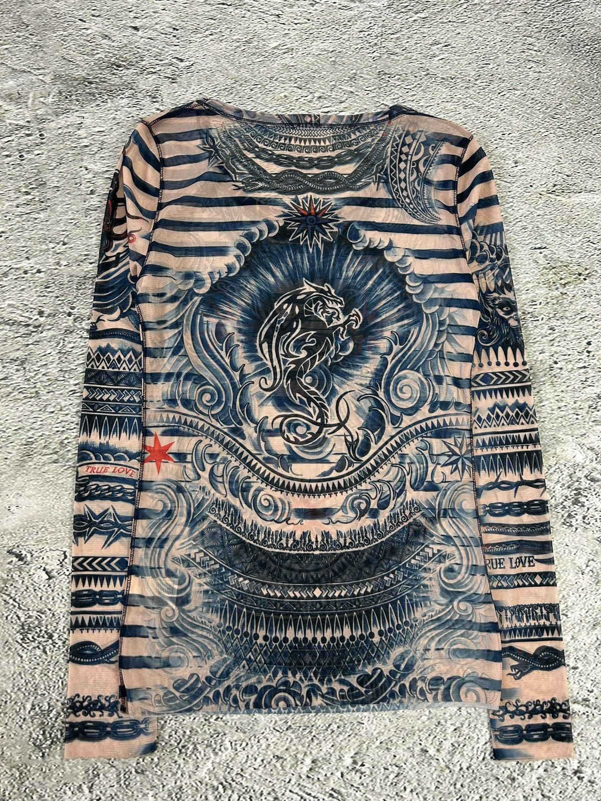 Jean Paul Gaultier Jean Paul Gaultier Lindex Tattoo Mesh Top longsleeve blouse Size M / US 6-8 / IT 42-44 - 7 Thumbnail