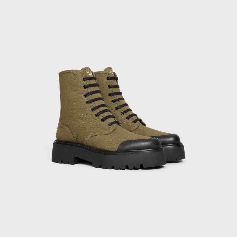 Celine o1bcso1str1225 351952345C Bulky Lace-up Boots in Khaki/Black Size US 10 / EU 43 - 2 Thumbnail