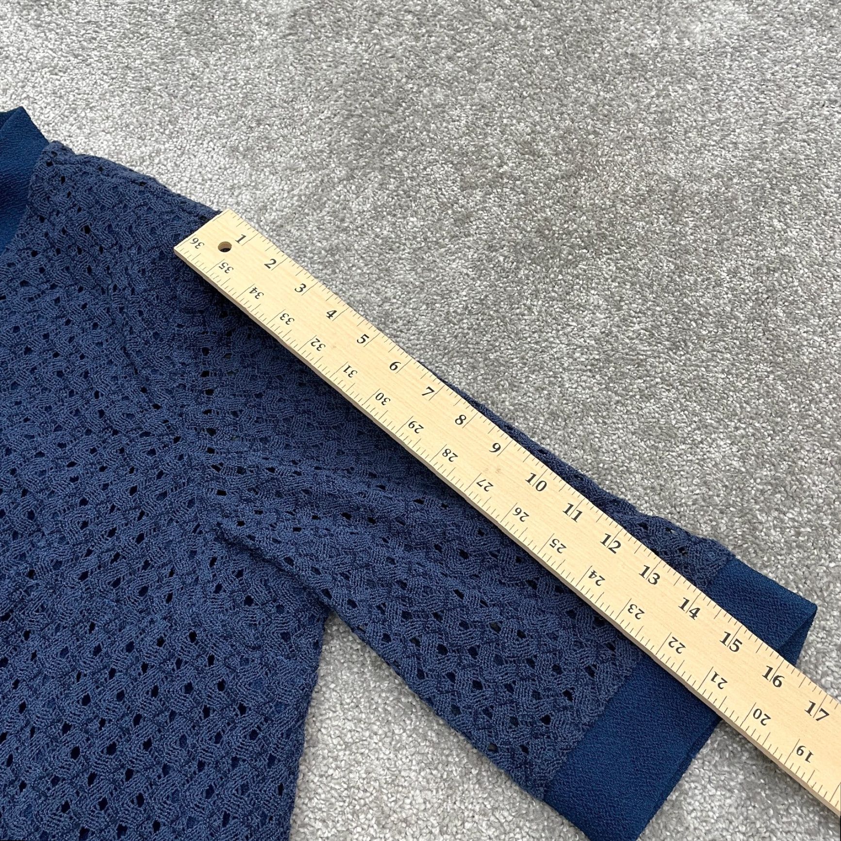 Vintage VINTAGE R&M Richards Sweater Womens Petite 26W Blue Lace 3/4 Sleeve Knit Apparel Size 4XL / US 24-26 - 7 Thumbnail