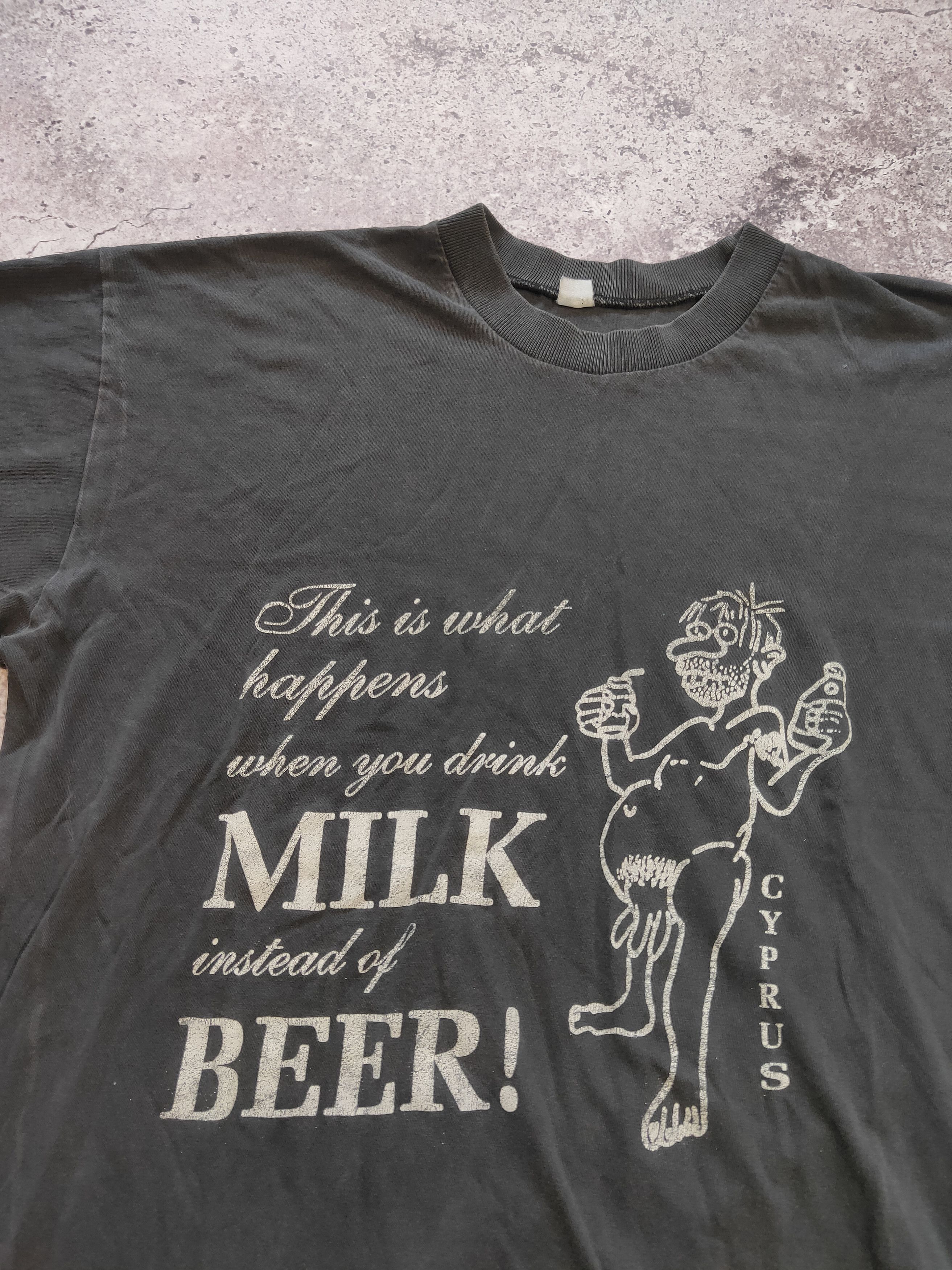 Vintage Vintage 90’s Joke Fuck Milk Got beer t-shirt Size US L / EU 52-54 / 3 - 2 Thumbnail