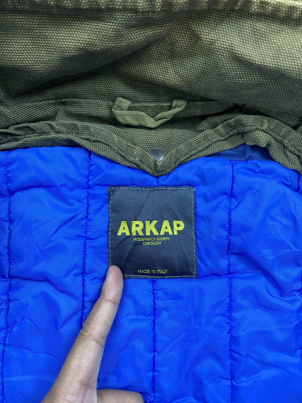 Vintage Vintage Arkap Military Made In Italy Canvas Hoodie Jacket Size US M / EU 48-50 / 2 - 12 Thumbnail