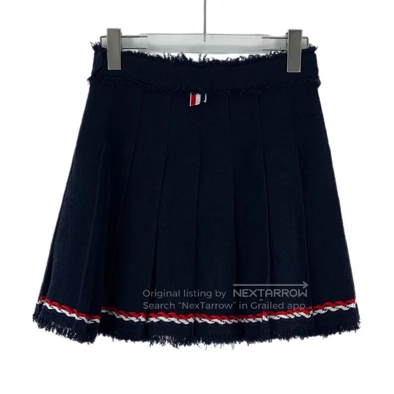 Thom Browne Thom Browne Dark Blue Classic Logo Fringe Cotton Casual Pl Size 25" / US 0 / IT 36 - 2 Thumbnail