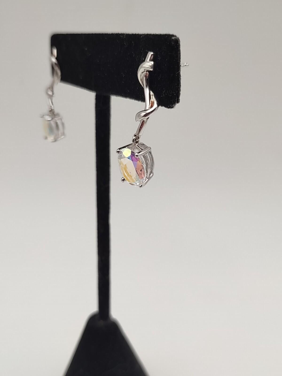 The Unbranded Brand Sterling CZ Drop Earrings AB Finish Prom Bridal 925 Size ONE SIZE - 2 Thumbnail