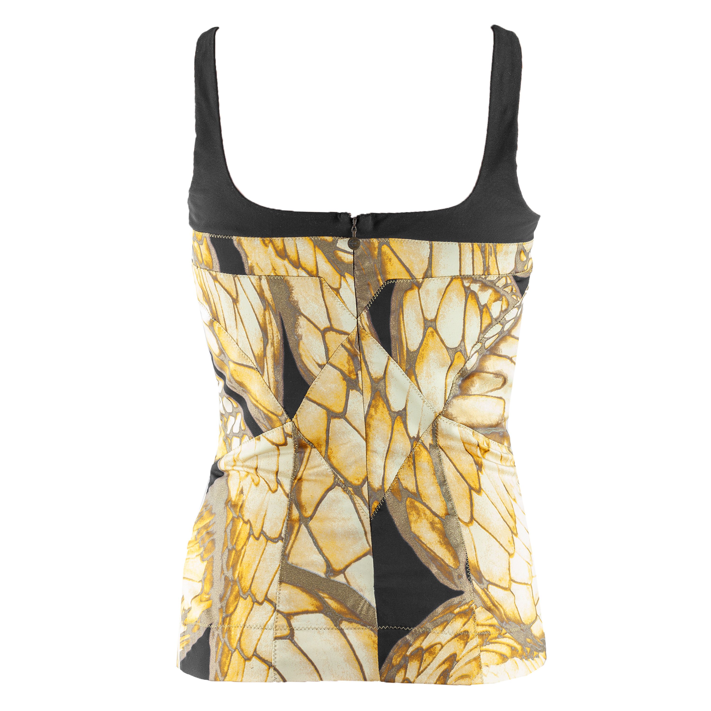 Just Cavalli Just Cavalli Vintage Yellow Feathers Bustier (S) Size S / US 4 / IT 40 - 4 Thumbnail