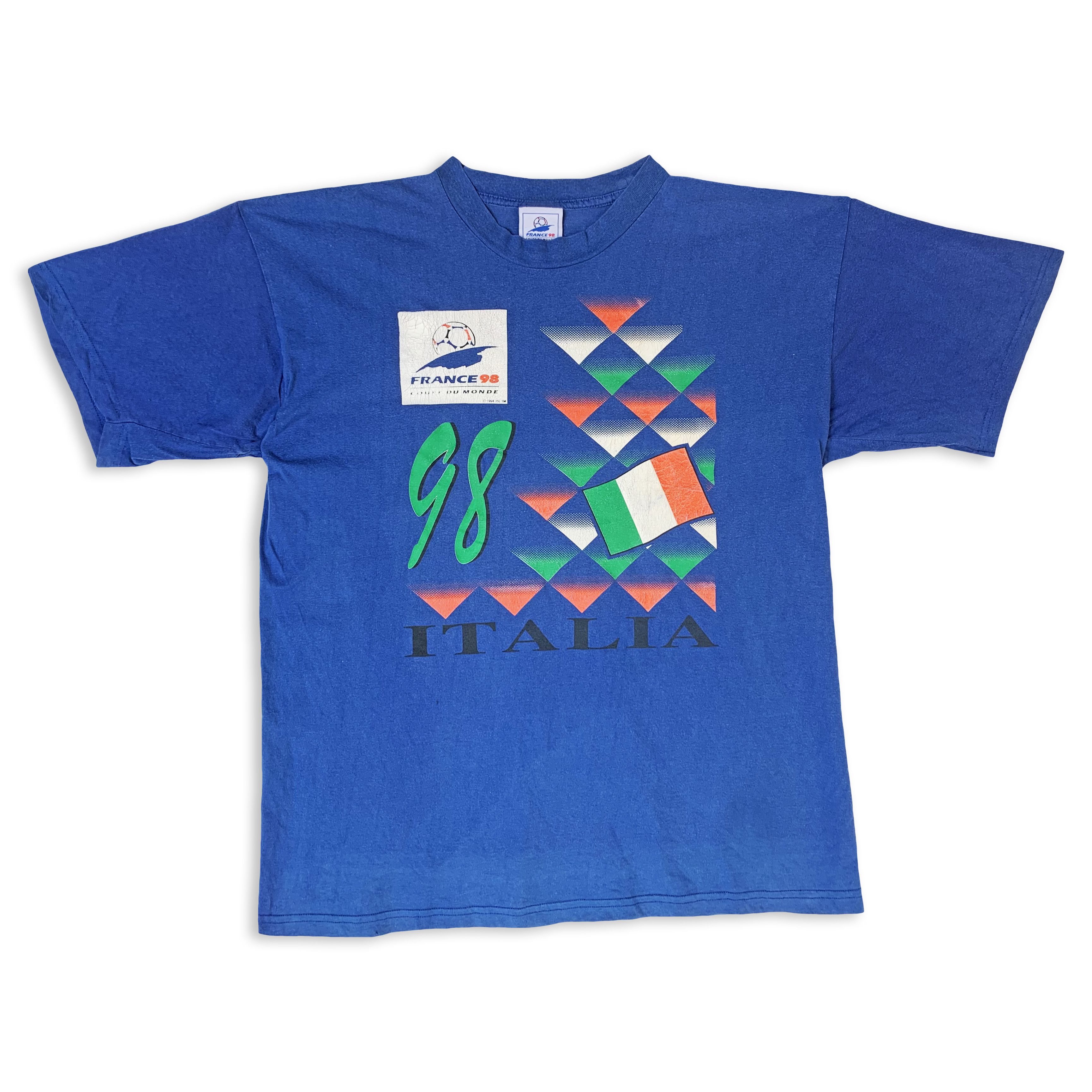 Vintage 1998 ITALY T Shirt France 98 World Cup Football Tee Official Size US XL / EU 56 / 4 - 2 Thumbnail