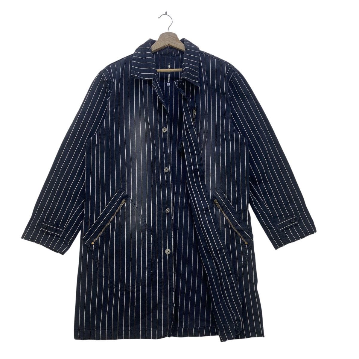 Japanese Brand Japanese Brand Thanx God Stripes Distressed Denim Jacket Size US S / EU 44-46 / 1 - 1 Thumbnail