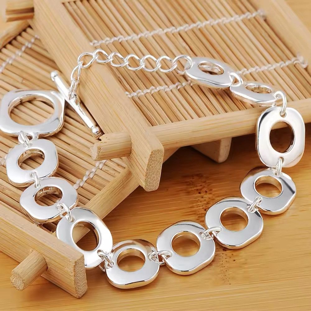 Jewelry × Vintage Classic 20CM Silver Link Bracelet Size ONE SIZE - 2 Thumbnail