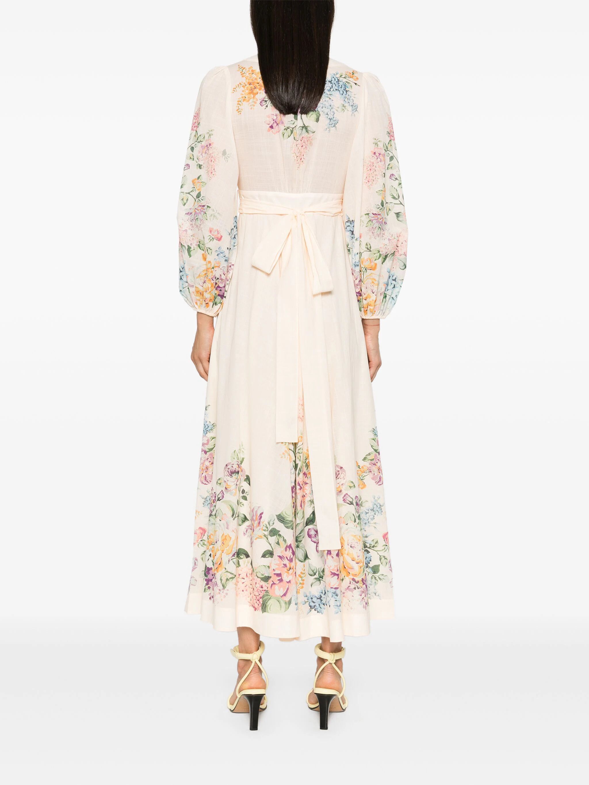 Zimmermann o1s22i1n1024 Halliday Midi Wrap Dress in Multicolor Size M / US 6-8 / IT 42-44 - 4 Thumbnail