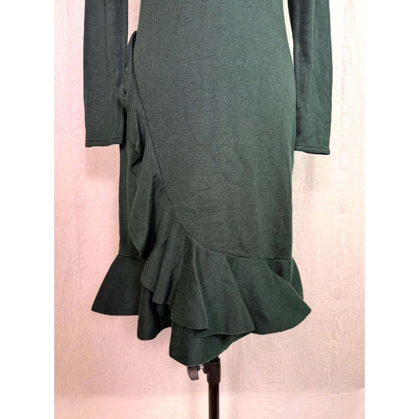 Calvin Klein Calvin Klein Green Sheath Dress Size S Long Sleeve Crew Neck Pullover D857 Size S / US 4 / IT 40 - 3 Thumbnail