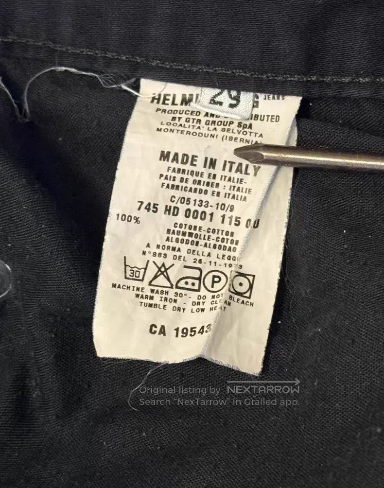Helmut Lang Helmut Lang Silver buckle black bull denim jeans Size US 29 - 4 Thumbnail