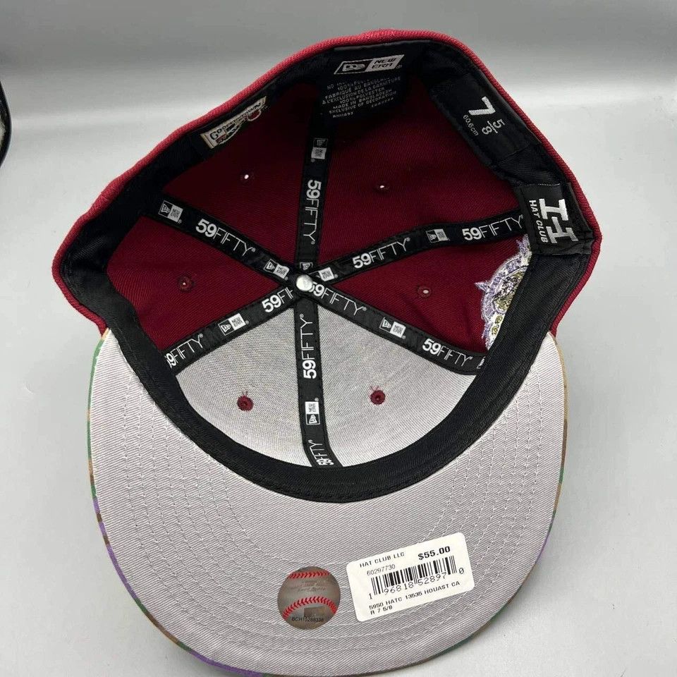 New Era Houston Astros Hat Men 7 5/8 59Fifty New Era MLB Fitted Cap Size ONE SIZE - 2 Thumbnail