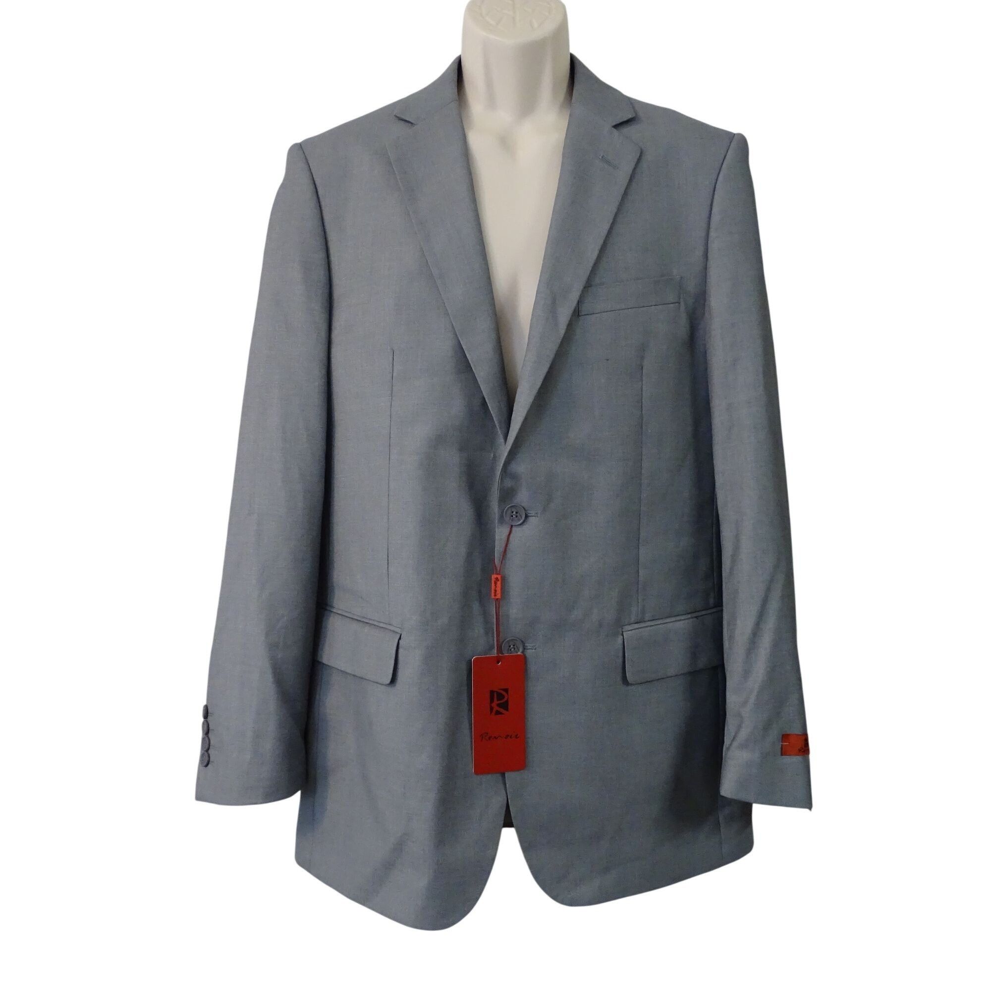 Other Renoir Men Gray 2-Button Suit Jacket Size 38 LONG Classic Size 38L - 2 Thumbnail
