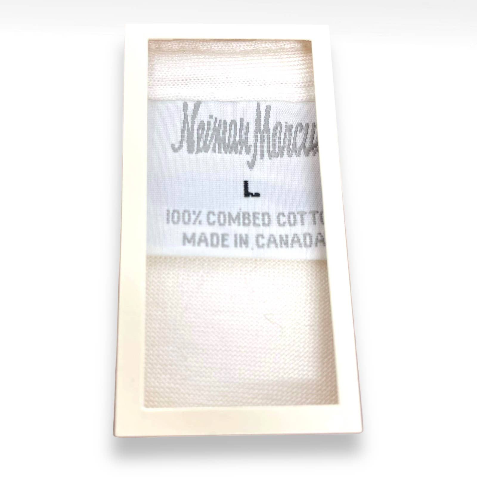 Neiman Marcus 90s NEIMAN MARCUS Vintage White Cotton V-Neck Boxed Tees Size L / US 10 / IT 46 - 5 Thumbnail