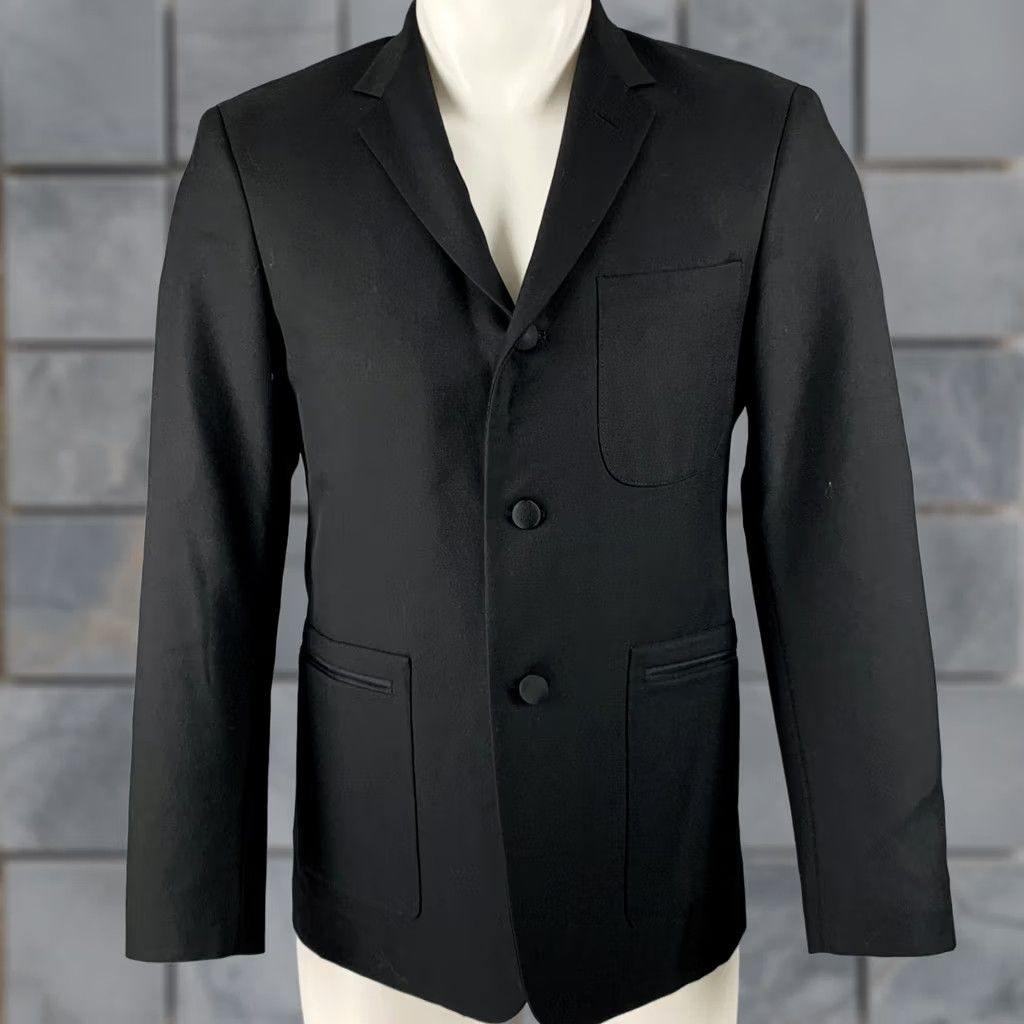 Vintage BLACK FLEECE Wool Notch Lapel Sport Coat Black Size 38 Size US XXS / EU 40 - 1 Thumbnail