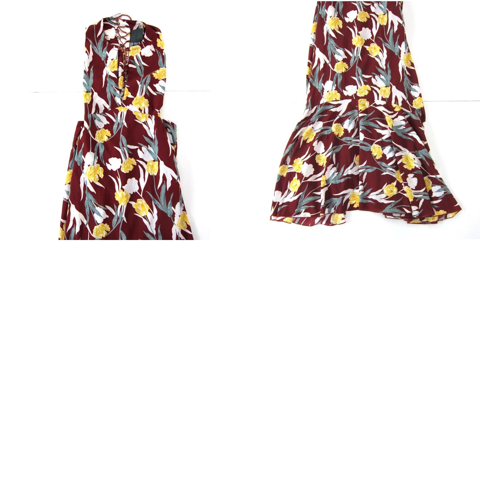 Vintage Nightwalker Floral Maxi Tank Dress L Nightwalker Rayon Red Green Yellow High Neck Long Large Adult Women Size L / US 10 / IT 46 - 8 Thumbnail
