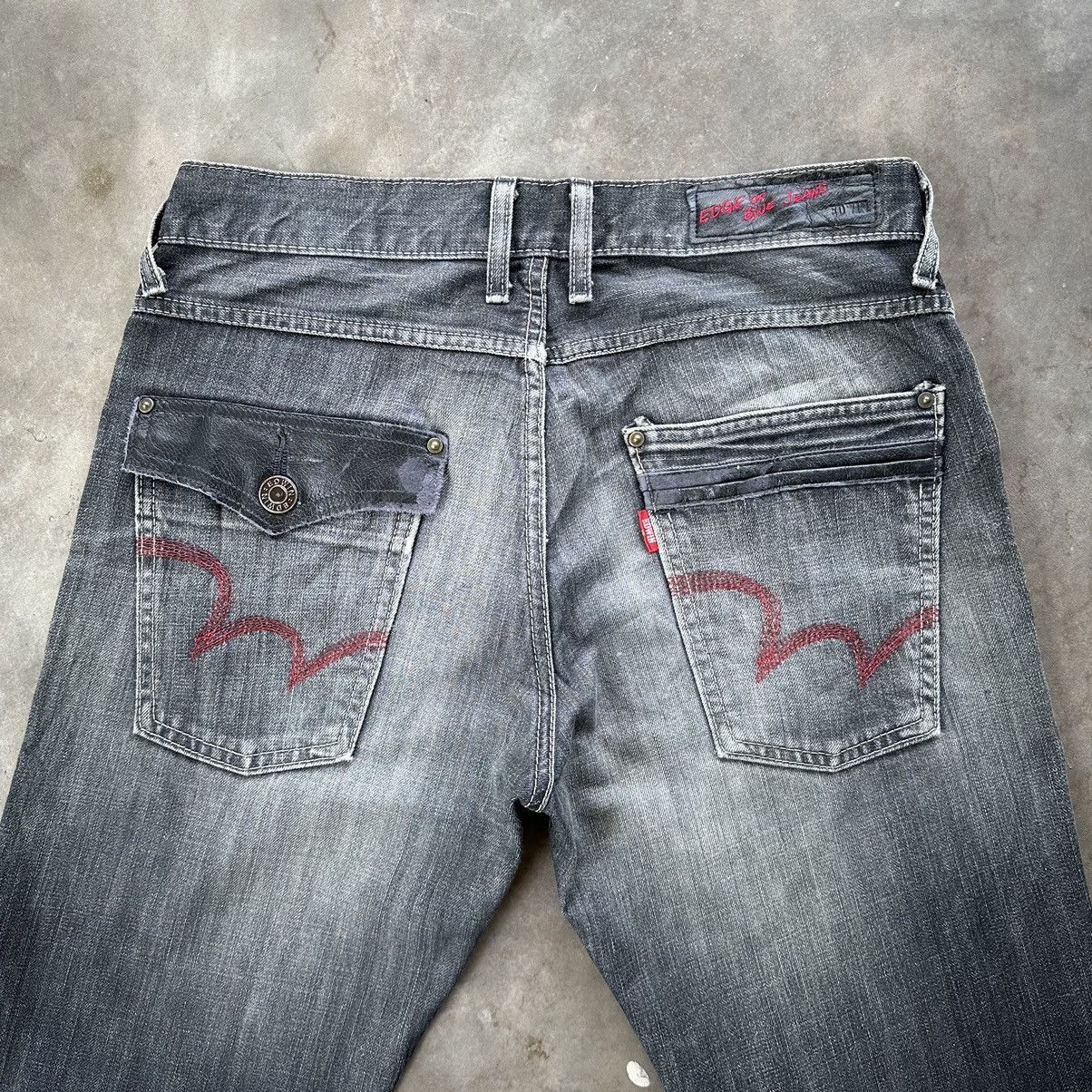 Japanese Brand Vintage Edwin Faded Black Distressed Denim Jean Pant W31 Size US 31 - 11 Thumbnail