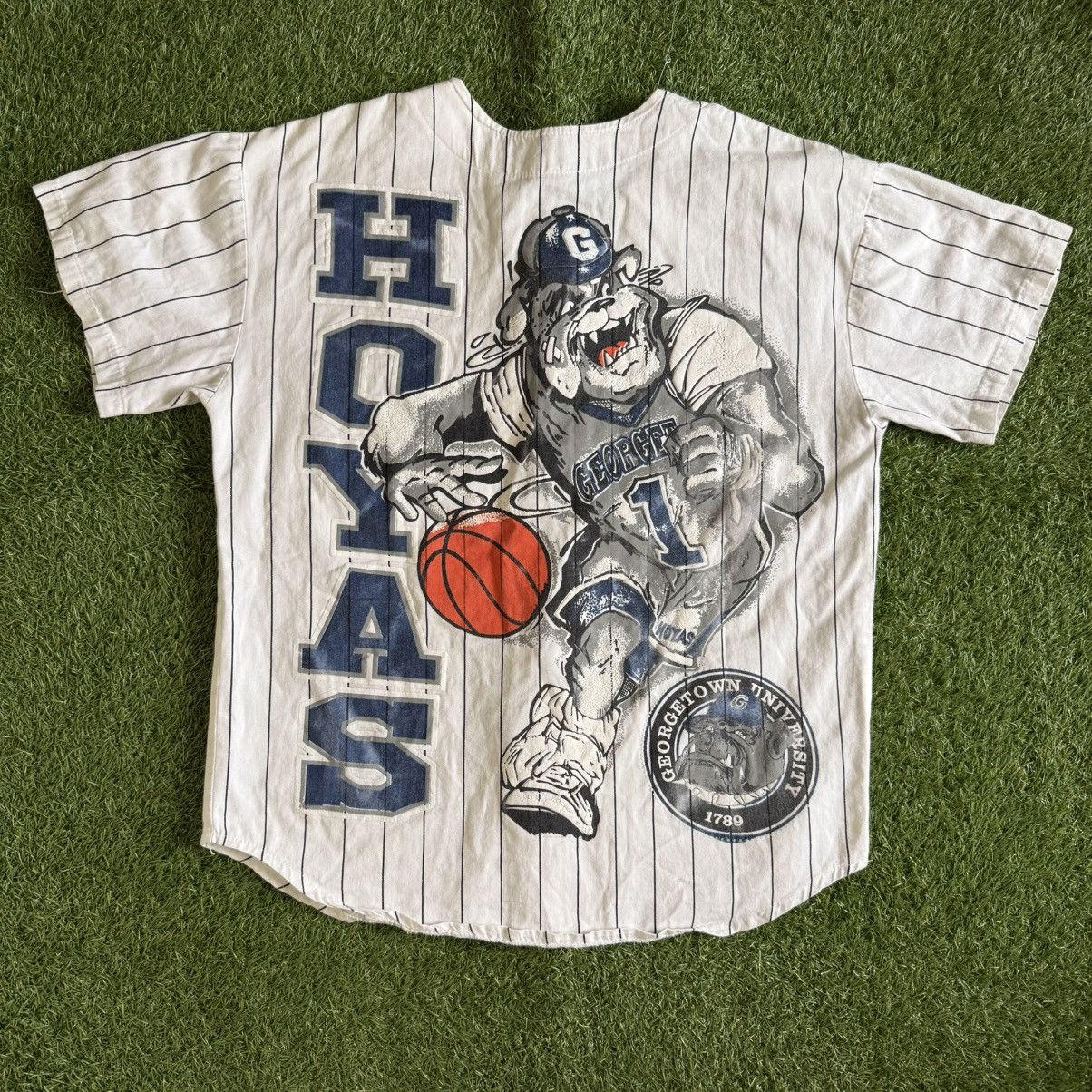 Vintage Vintage Georgetown Hoyas Jersey Baseball Mens M Oversized Size US M / EU 48-50 / 2 - 1 Thumbnail