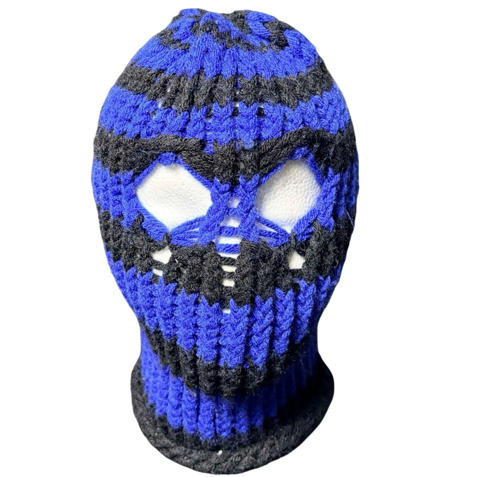 Other Black & Blue Striped Crochet Ski Mask Size ONE SIZE - 1 Thumbnail