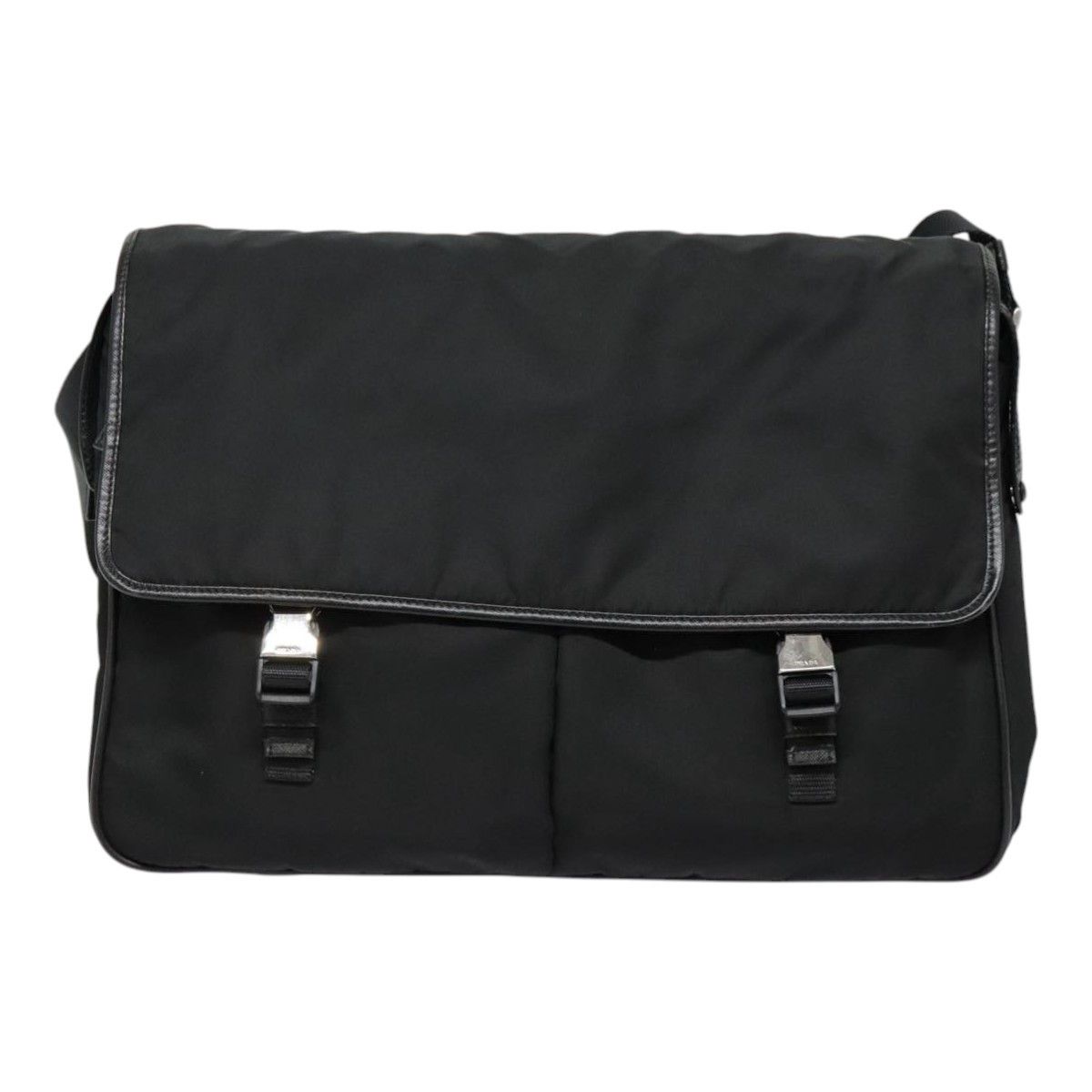 Prada Triangle Logo Black Synthetic Shoulder Bag (Pre-Owned) Size ONE SIZE - 1 Thumbnail