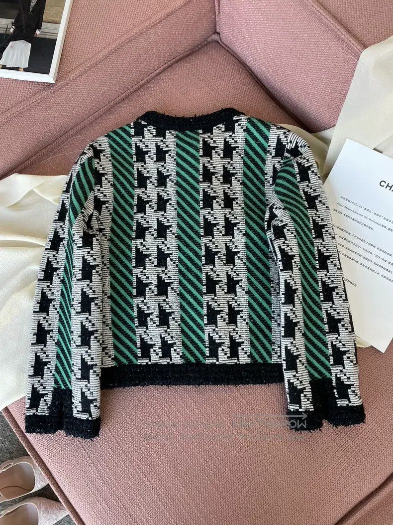 Chanel Chanel 24A green thousand-bird check colour block jacket Size XS / US 0-2 / IT 36-38 - 5 Thumbnail