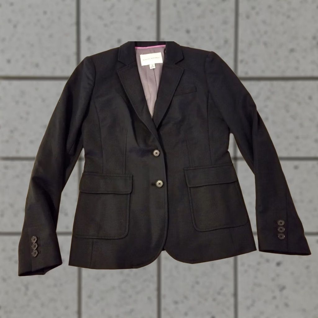 Banana Republic Banana Republic Jacket Blazer 4 Black Cotton Womens Size S / US 4 / IT 40 - 1 Thumbnail