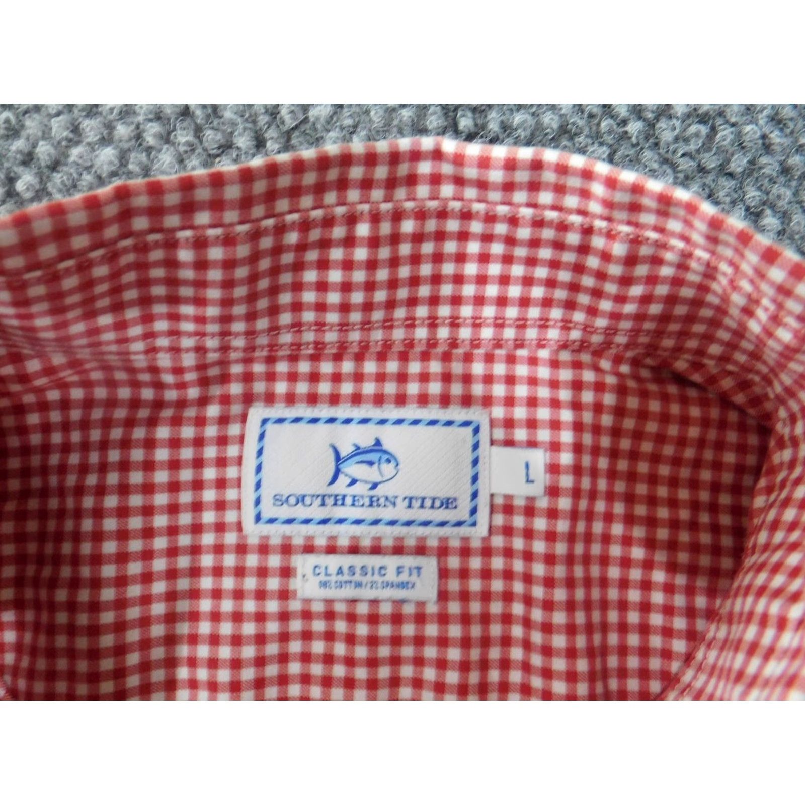 Southern Tide Southern Tide Shirt L Red Plaid Button-Up Mens Casual Logo Stretch Size US L / EU 52-54 / 3 - 5 Thumbnail