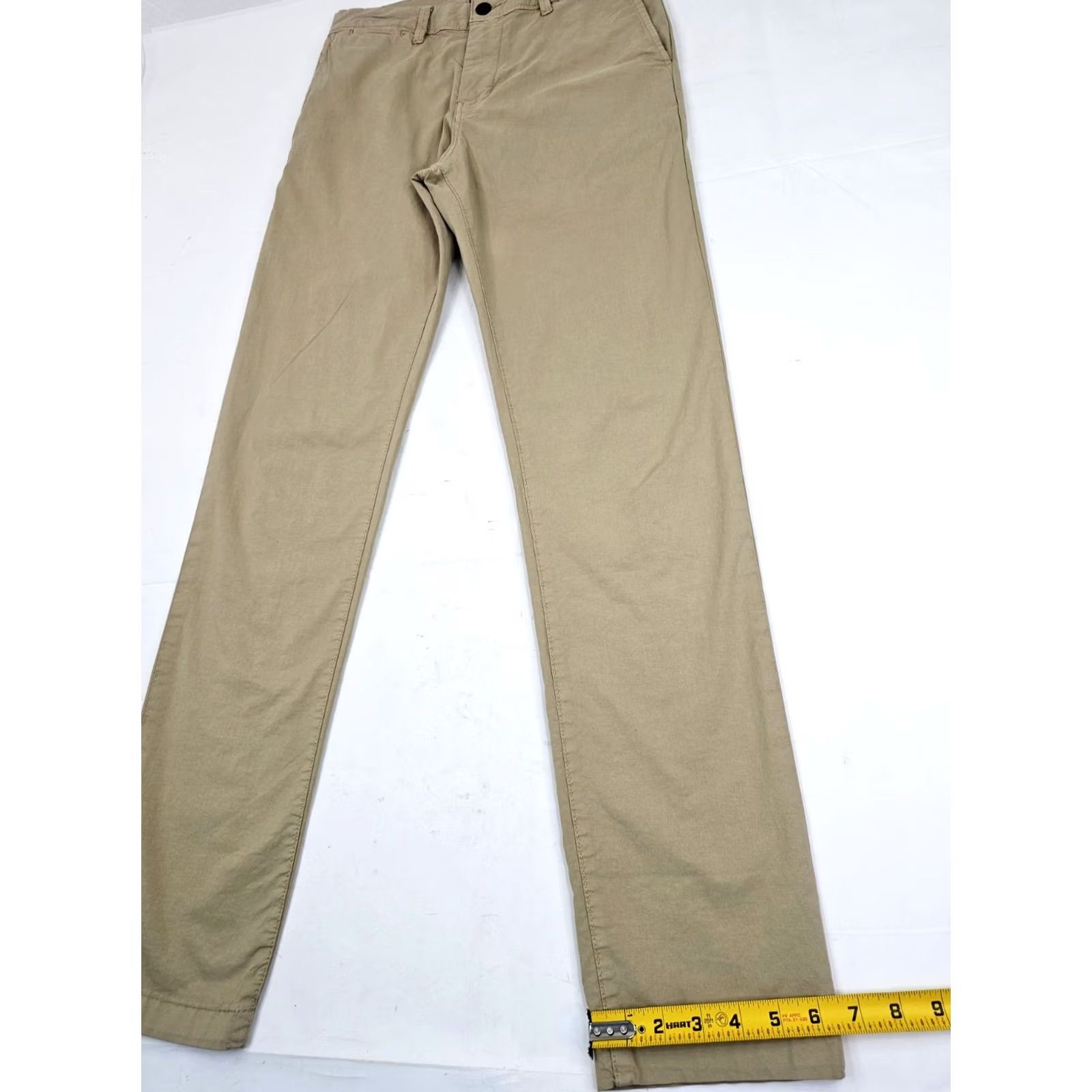 American Eagle Outfitters Nike Shirt Men Slim Chino Pants 30x34 Beige Tan EUC Slim Fit Flat Front Cotton Blend Spandex Logo 90s City College USA Mens Size US 30 / EU 46 - 2 Thumbnail