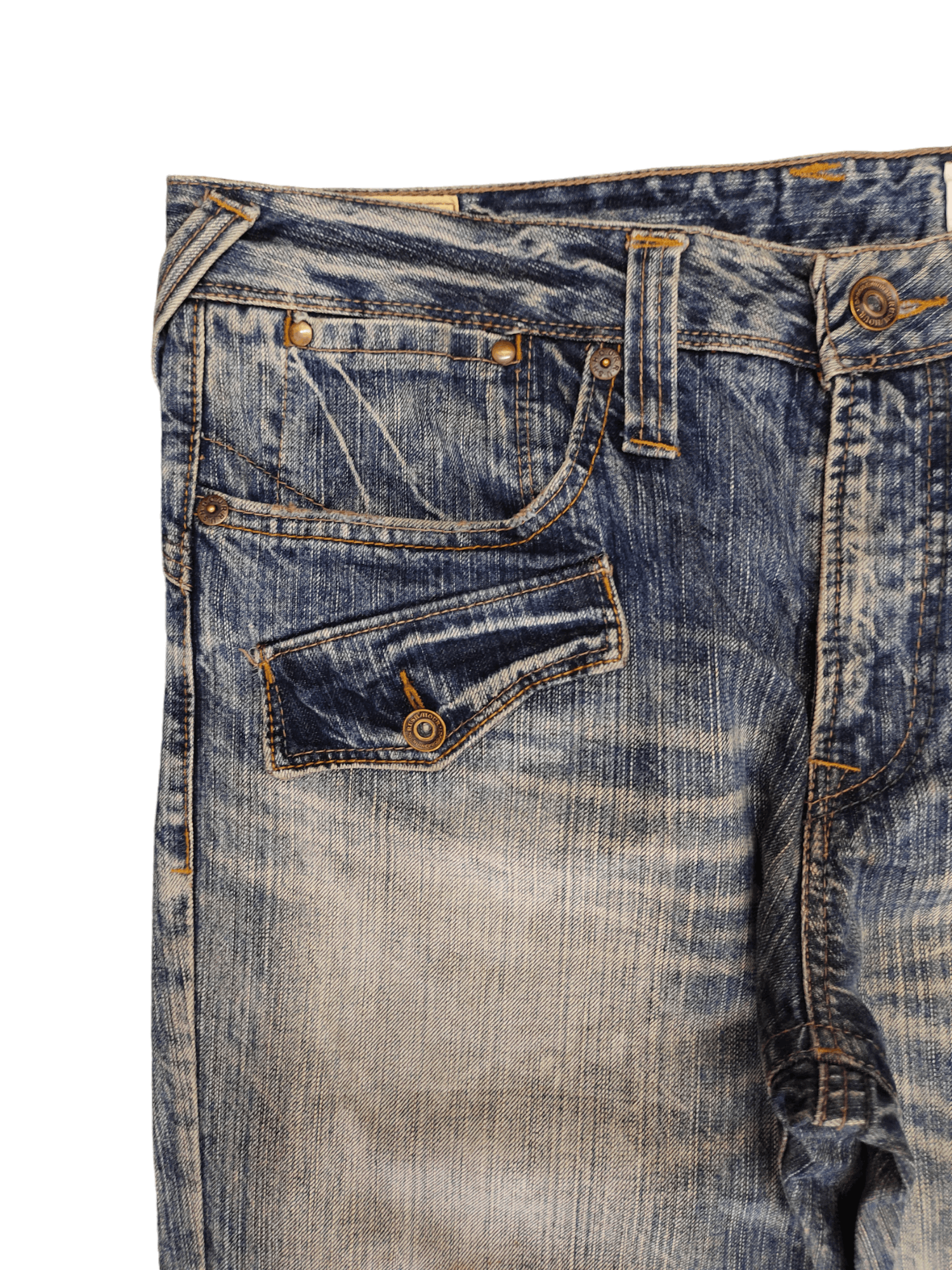Japanese Brand Vintage Y2k Rush Hour Baggy Denim Wide Leg Undercover Style Size US 35 - 4 Thumbnail