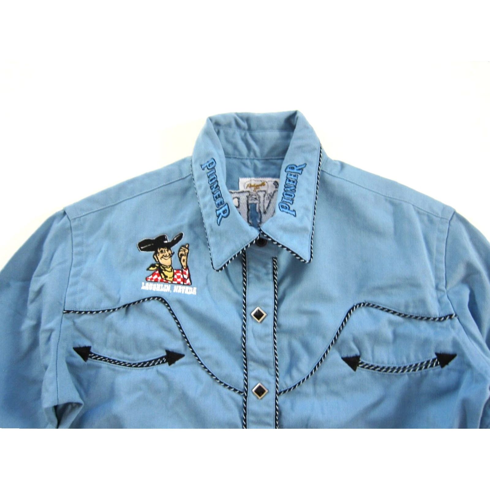 Vintage VINTAGE Panhandle Slim Pioneer Laughlin Nevada Blue Western Shirt Women XS-S Size XS / US 0-2 / IT 36-38 - 6 Thumbnail