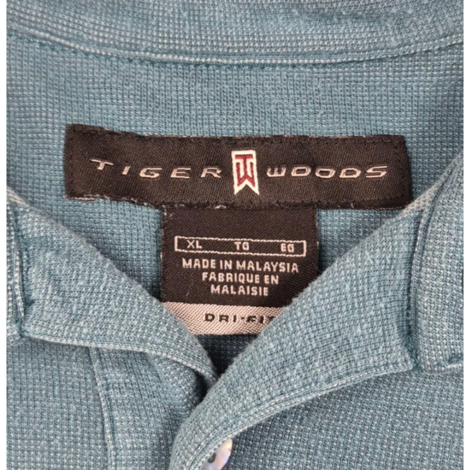 Vintage Tiger Woods Dri-FIT Polo Shirt Mens XL Blue Size US XL / EU 56 / 4 - 4 Thumbnail