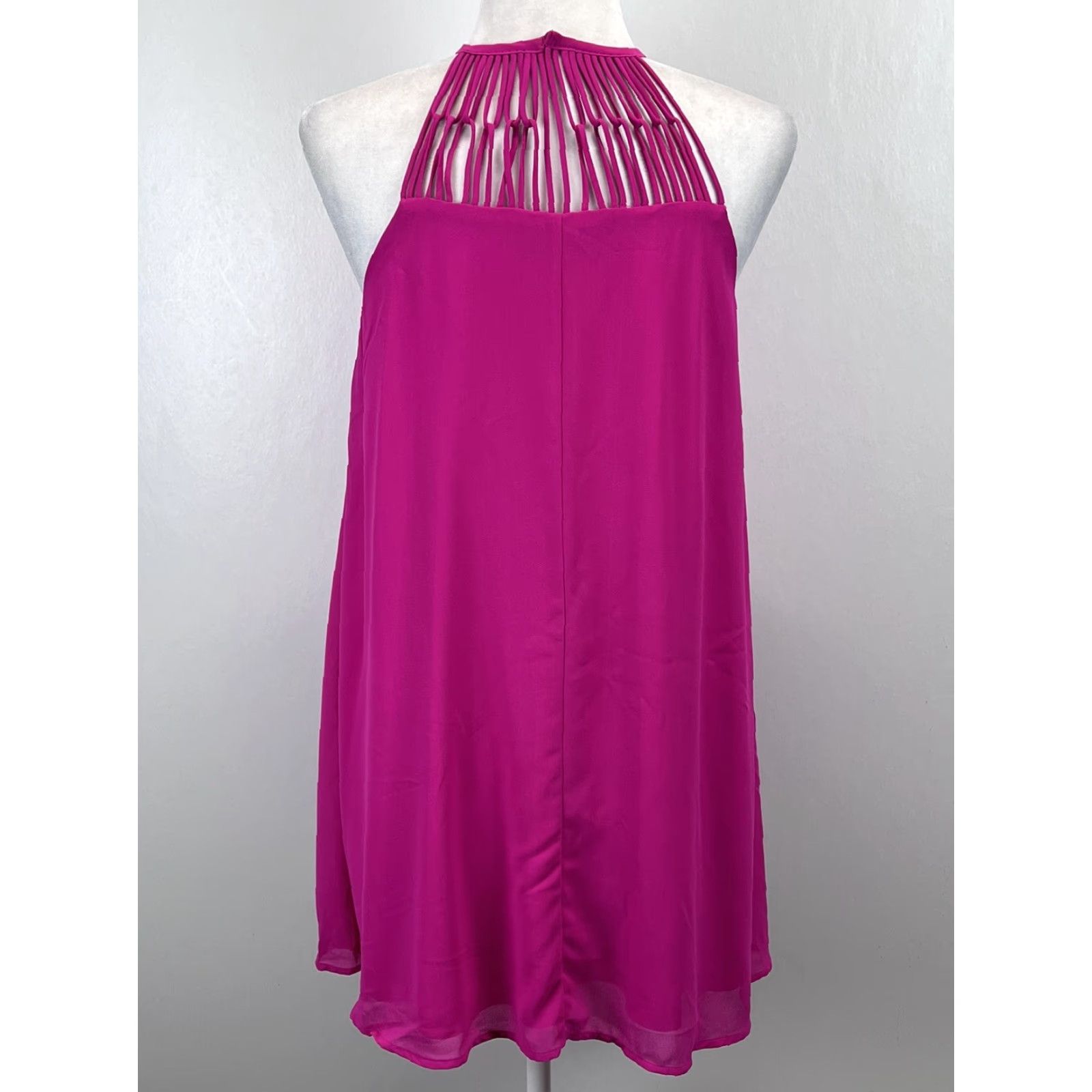 Lulus Lulus Tell Me Fuschia Swing Dress Sz M Sleeveless Mini Bright Pink Barbie Signature? Size M / US 6-8 / IT 42-44 - 3 Thumbnail