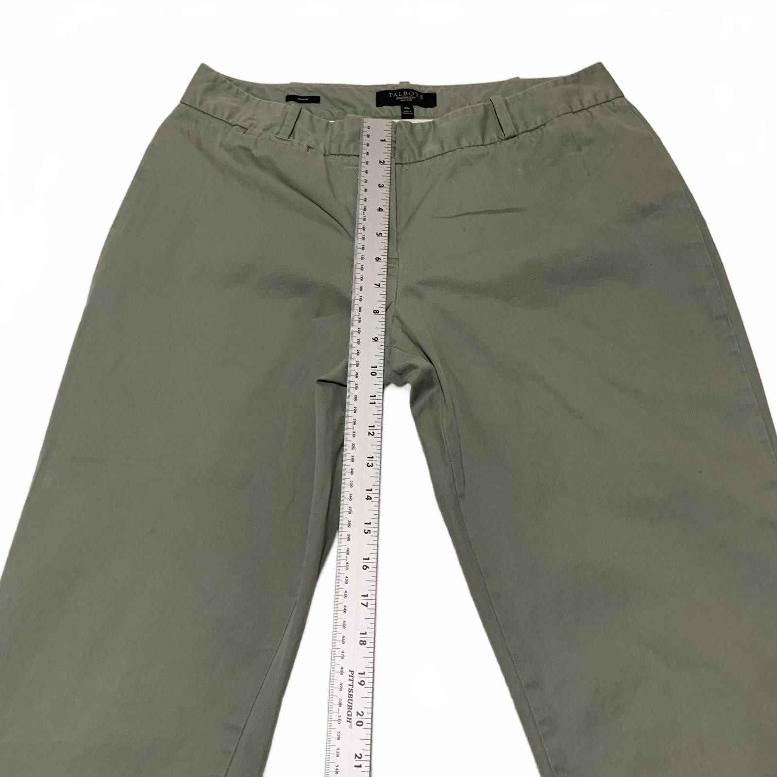 Other Talbots Women's Petites 10P Olive Green Cropped Pants Size 32" / US 10 / IT 46 - 8 Thumbnail
