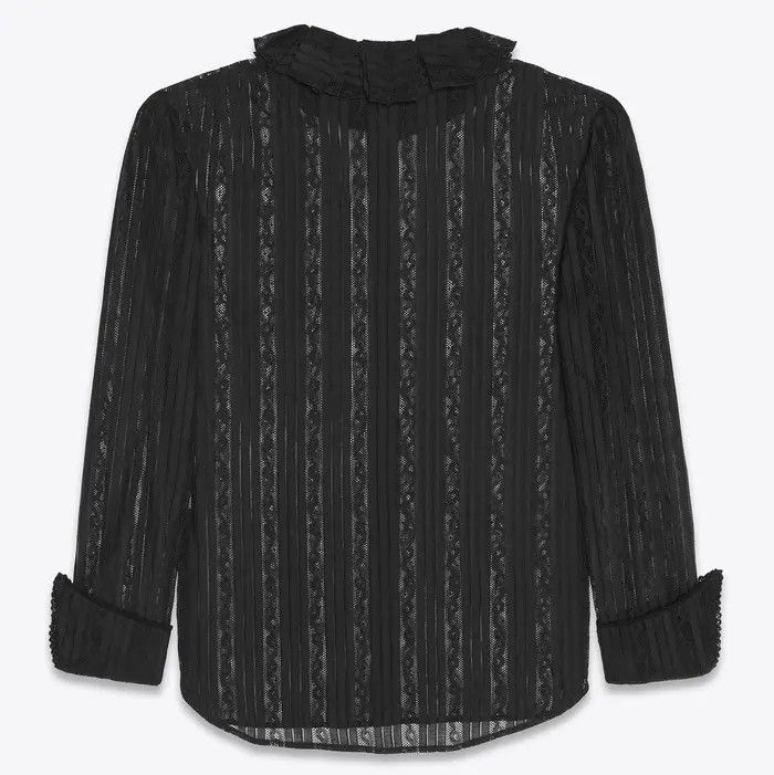 Saint Laurent Paris o1bcso1str0625 Buttoned Shirt In Lace in Black Size US XS / EU 42 / 0 - 2 Thumbnail