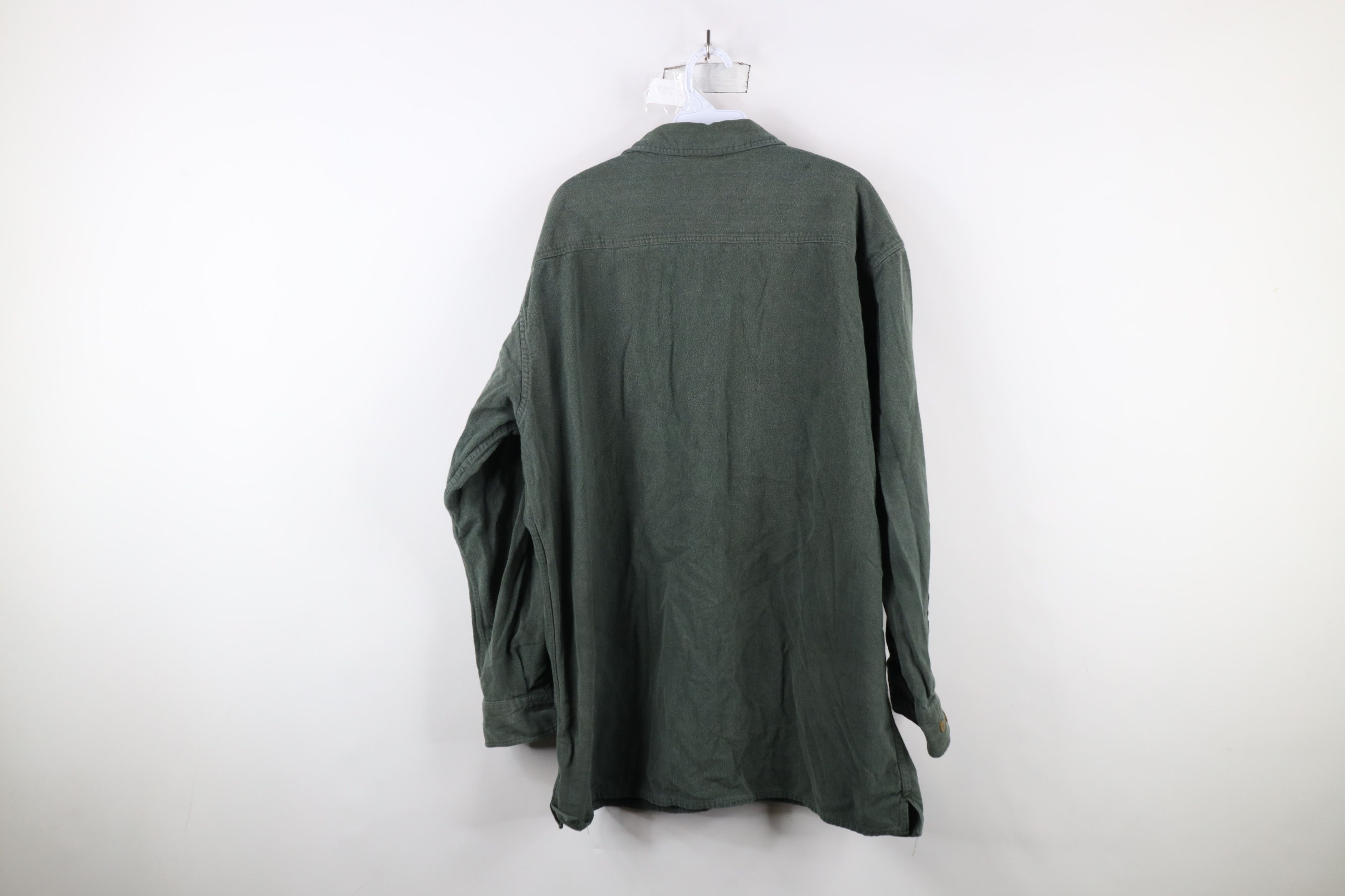 Vintage Vintage 90s Streetwear Chamois Cloth Button Shirt Green Size US XL / EU 56 / 4 - 12 Thumbnail