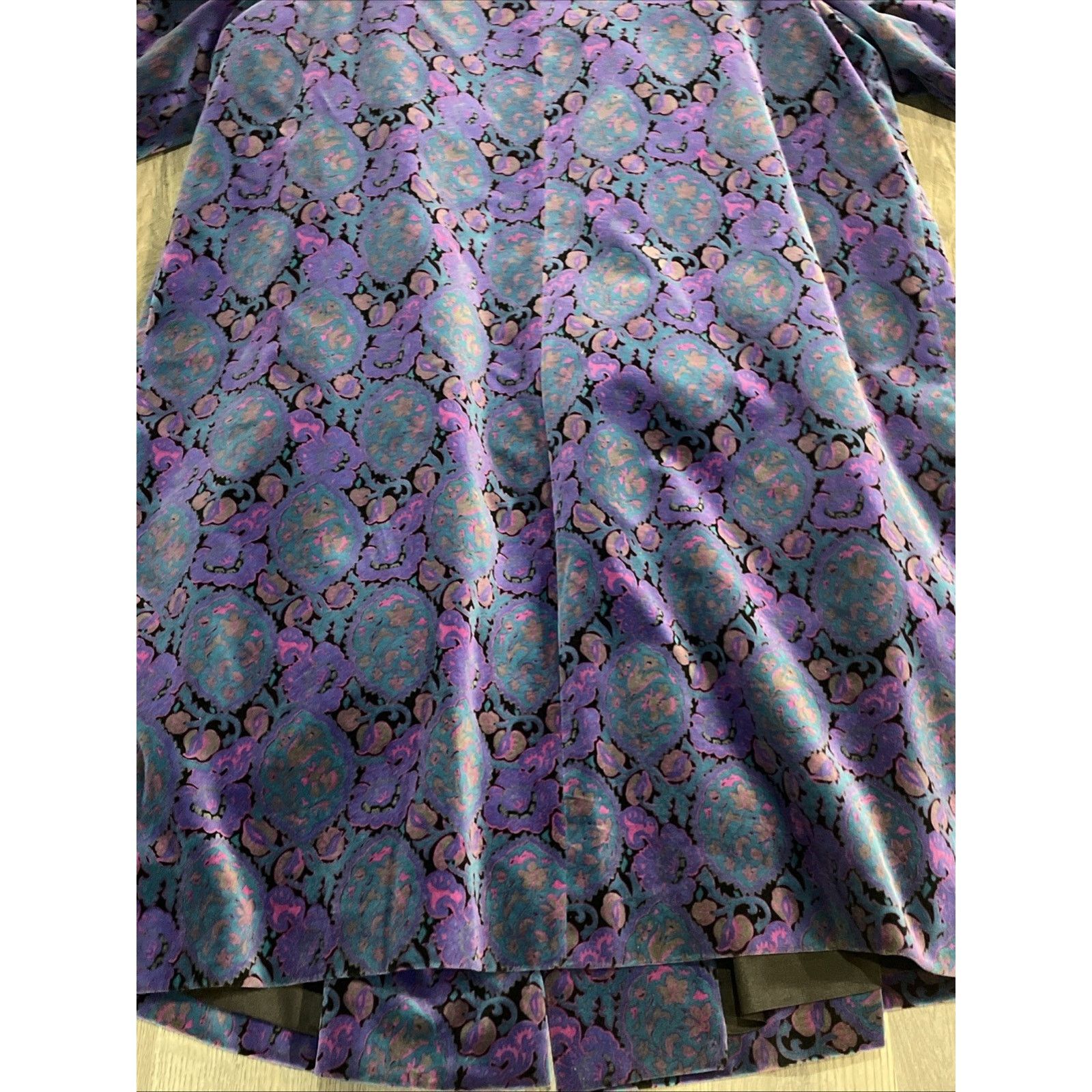 Other Portrait JL DeBall Velvet Opera Coat Purple Paisley Vintage Size XS / US 0-2 / IT 36-38 - 10 Thumbnail