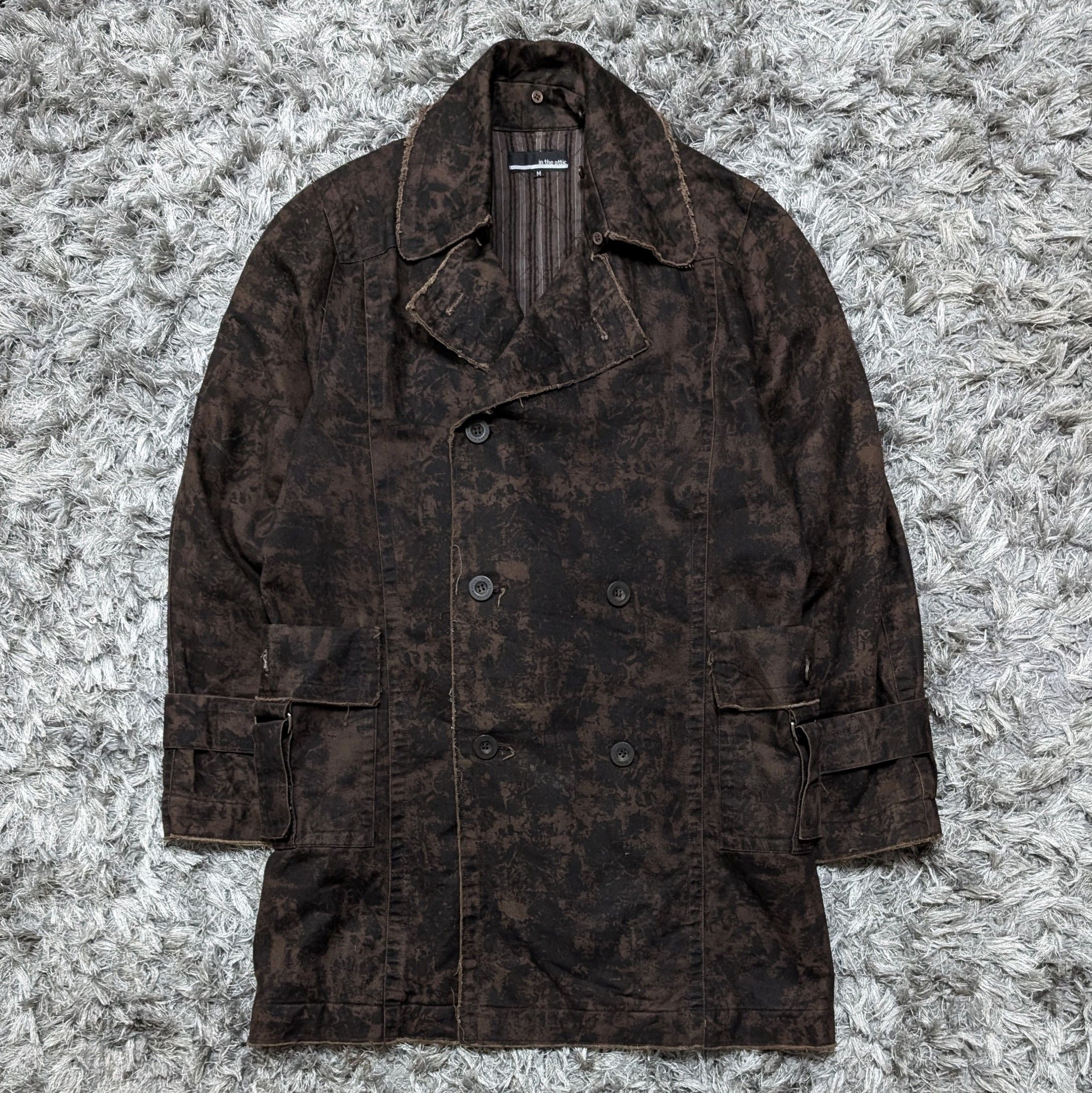 In The Attic In the Attic Dark Camo Distressed Double Breast Jacket Size US M / EU 48-50 / 2 - 2 Thumbnail