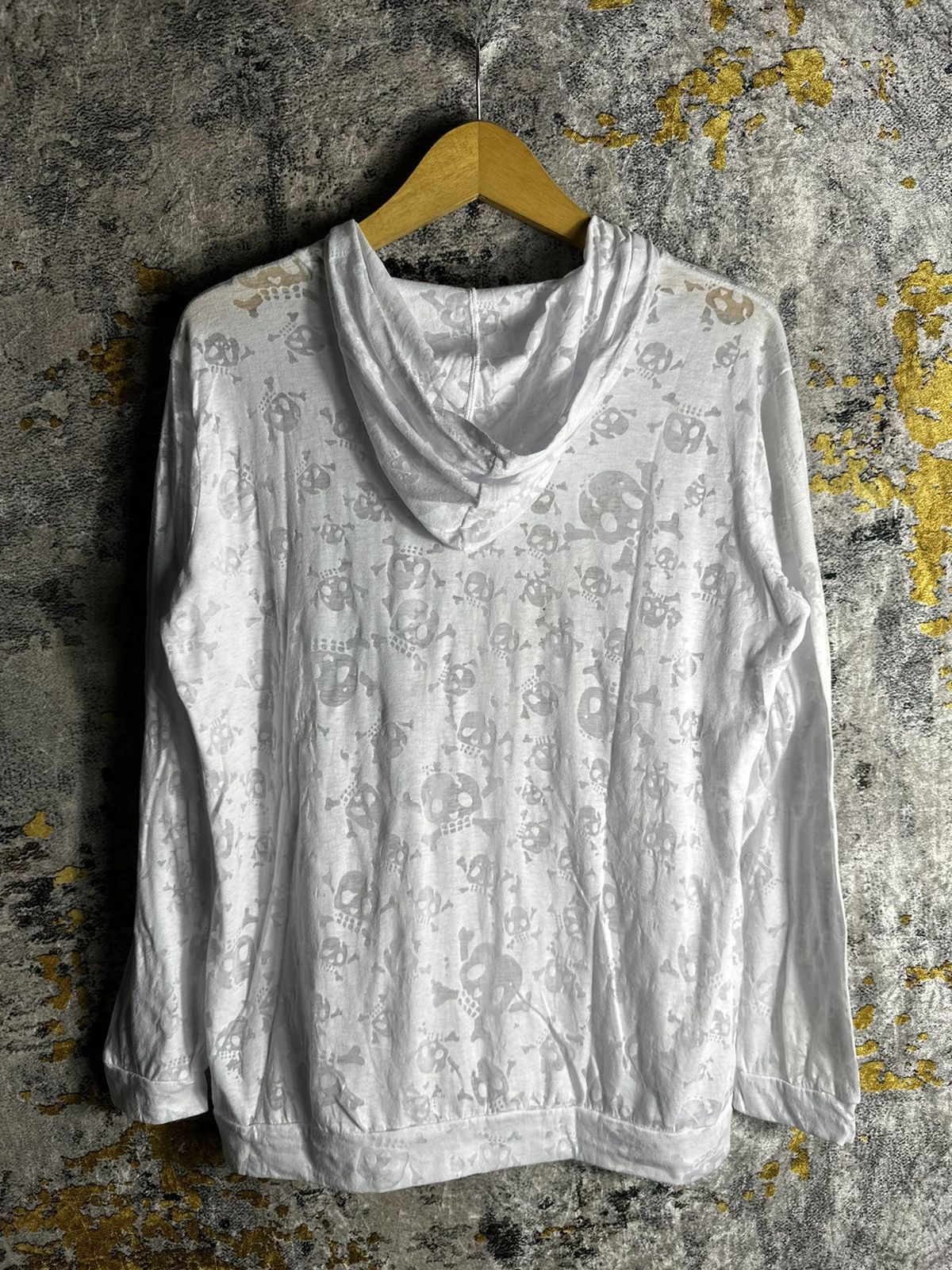 Beauty Beast IF SIX WAS NINE LGB STYLE SKULL AOP TRANSPARENT WHITE HOODIE Size US L / EU 52-54 / 3 - 8 Thumbnail