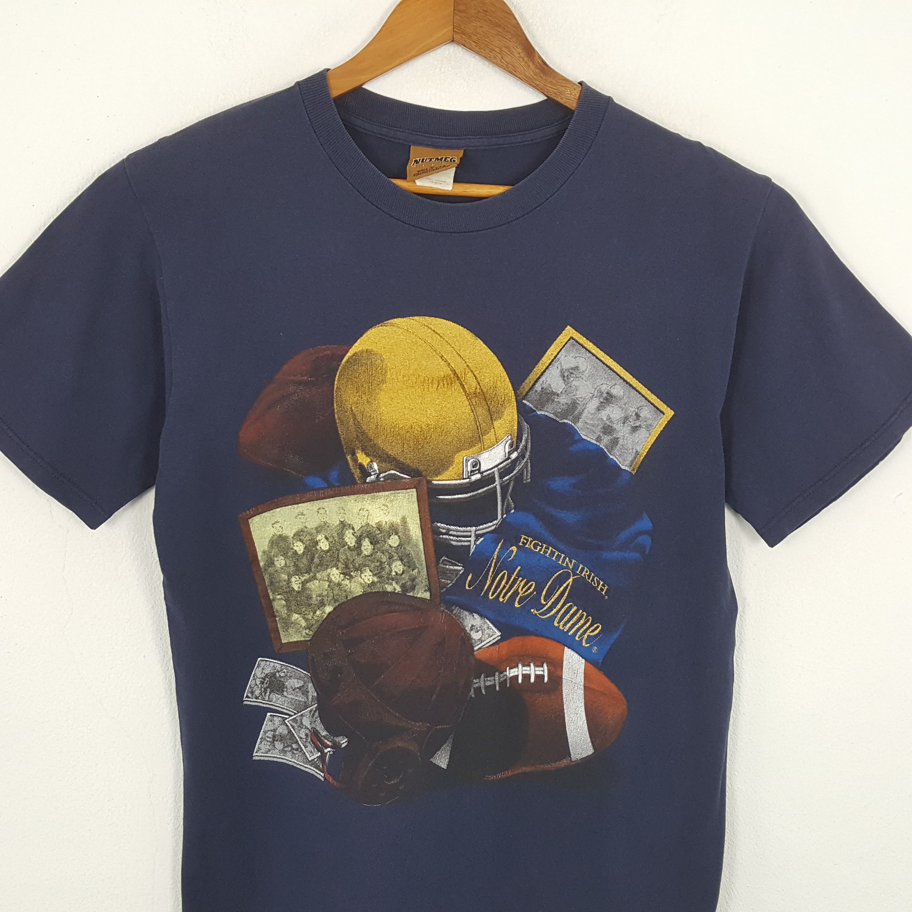 NFL × Nutmeg × Vintage Vintage 90's NOTRE DAME American Football NFL T-Shirts Size US M / EU 48-50 / 2 - 2 Thumbnail