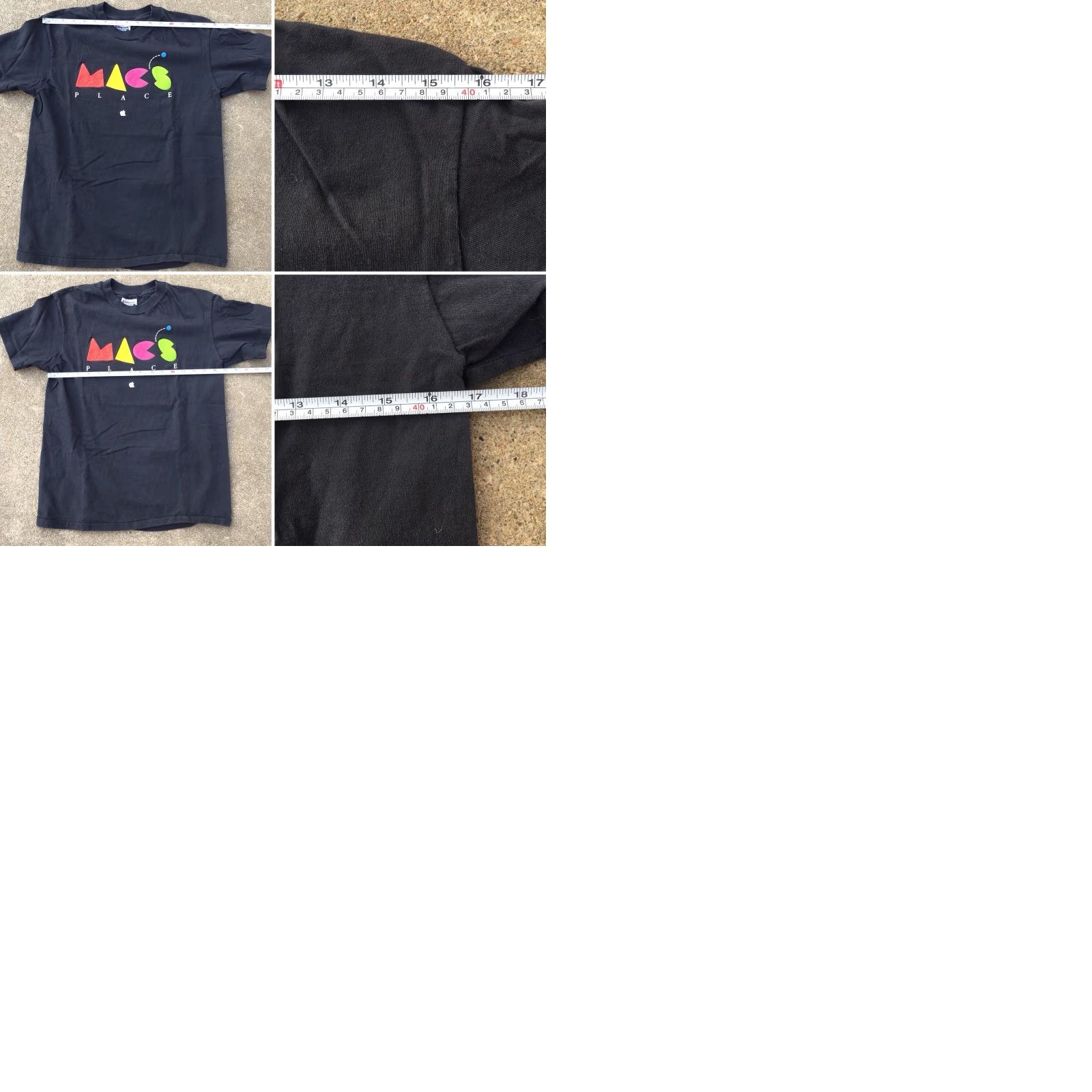Hanes VINTAGE MACS PLACE T-Shirt Black 1980s Hanes M 38-40 Mens Graphic Tee Short Sleeve 100% Cotton Worldwide United States USA Secretary/Geek Size US M / EU 48-50 / 2 - 9 Thumbnail
