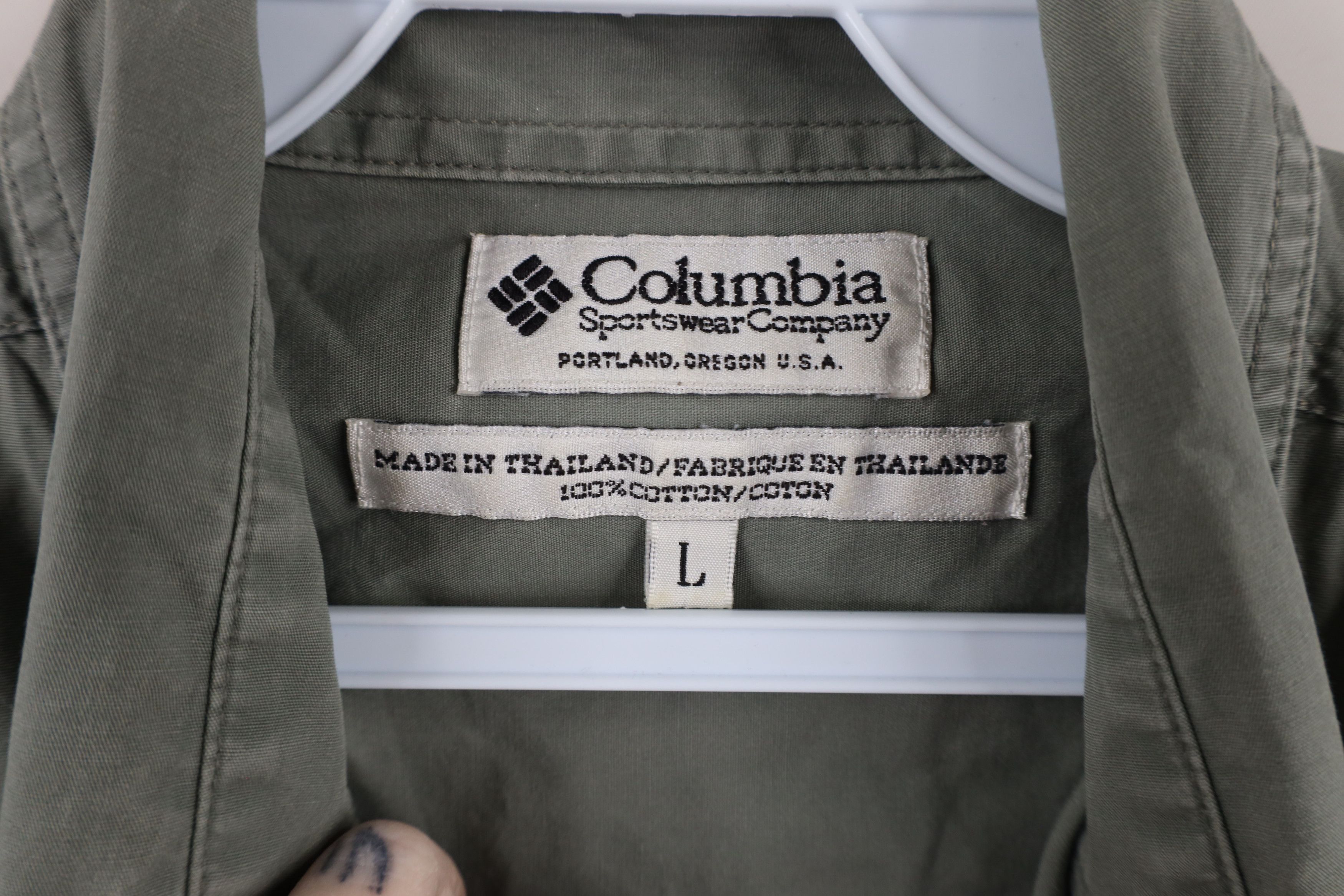 Columbia × Vintage Vintage 90s Columbia Spell Out Short Sleeve Button Shirt Size US L / EU 52-54 / 3 - 10 Thumbnail