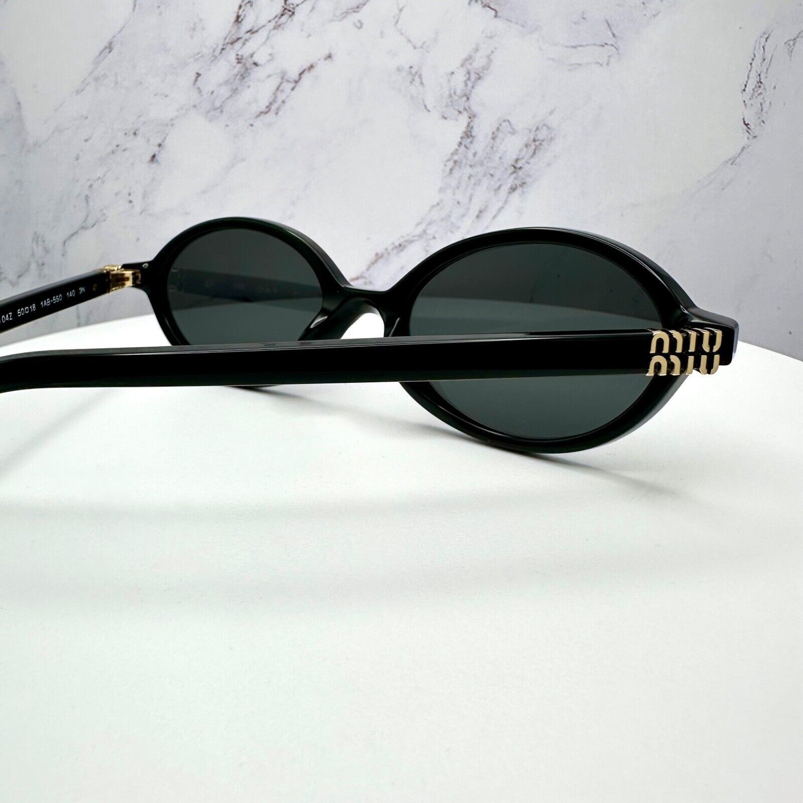 Miu Miu MIU MIU Sunglasses New Black Slim Gold Metal Logo Authentic Size ONE SIZE - 5 Thumbnail