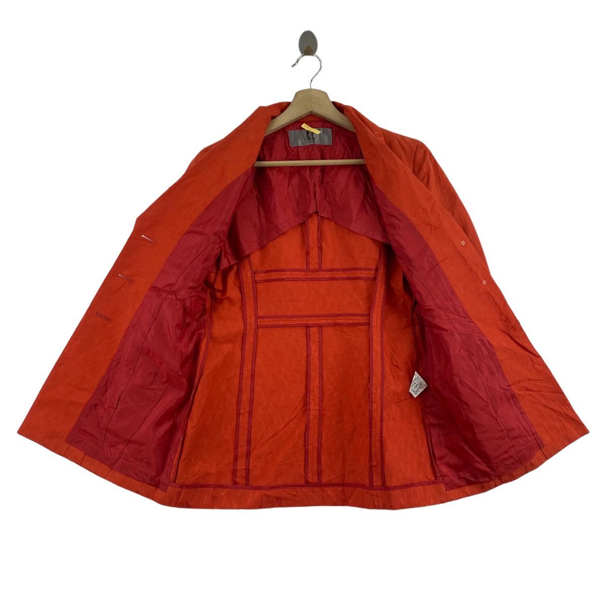 Karl Lagerfeld KARL LAGERFELD Linen Bright Orange Coat Size S / US 4 / IT 40 - 4 Thumbnail