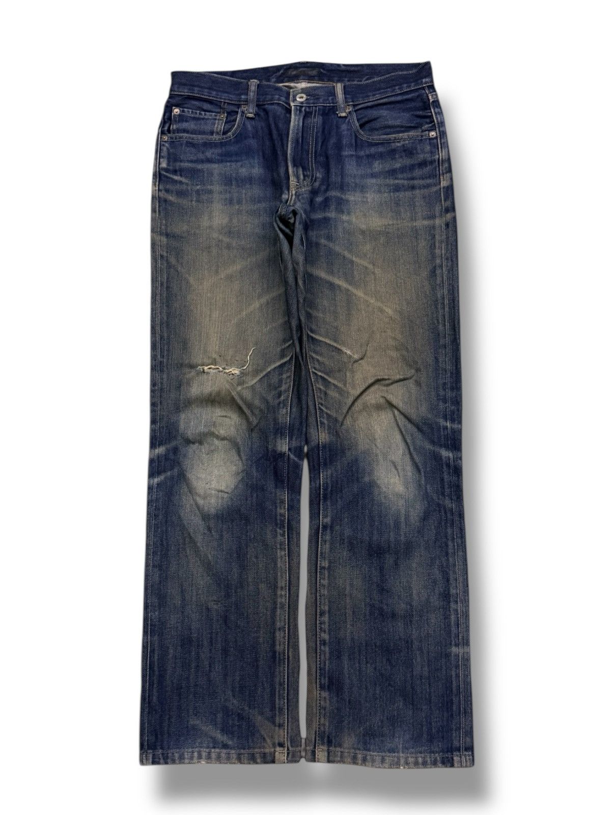 Uniqlo Vintage Uniqlo Jeans Japan | Vintage Faded Mud Wash | W33 Size US 33 - 2 Thumbnail