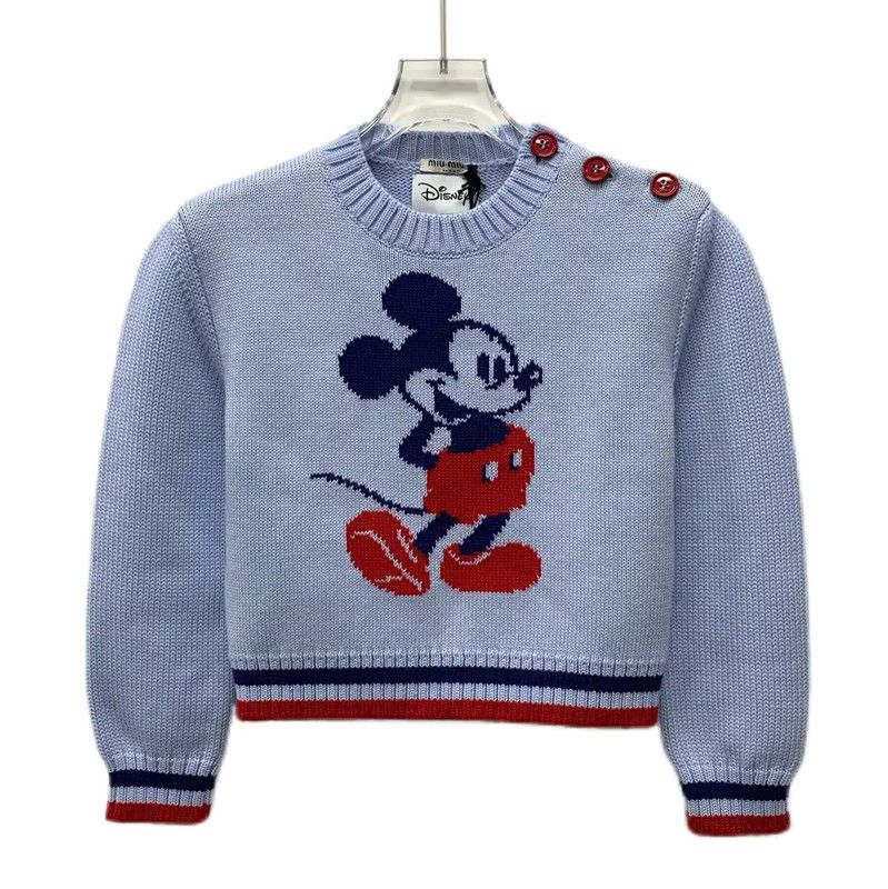 Miu Miu Miu Miu Light Purple Wool Sweater with Mickey Mouse 0089 Size US XS / EU 42 / 0 - 1 Thumbnail