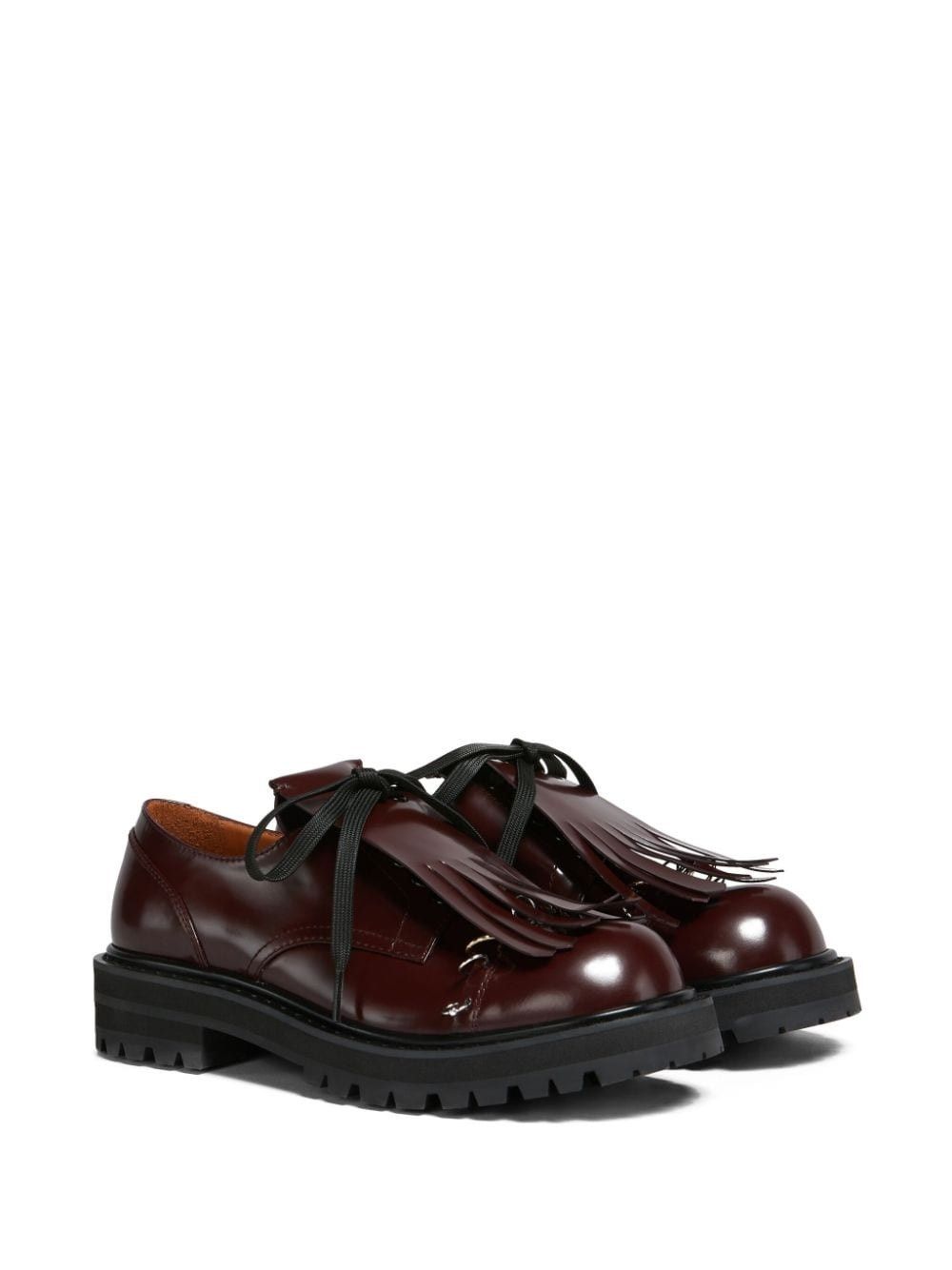 Marni o1f1d3z0525 Tassel-Detail Lace-Up Shoes in Bordeaux Size US 8 / IT 38 - 2 Thumbnail