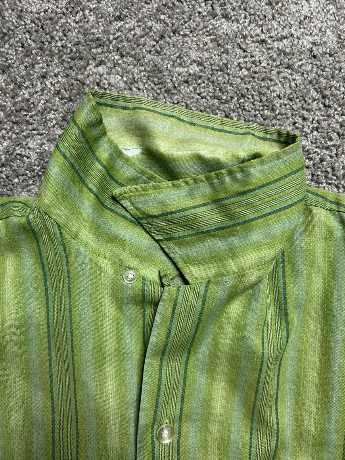 Vintage Vintage 50s/60s Loop Collar Striped Short Sleeve Button Up Size US L / EU 52-54 / 3 - 6 Thumbnail