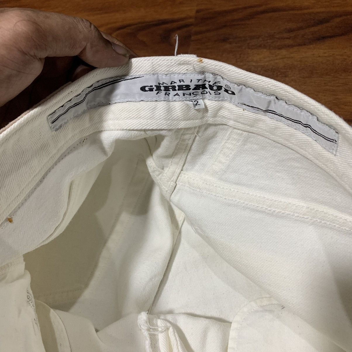 Marithe + Francois Girbaud Marithe Francois Girbaud White Denim Pant Size US 29 - 9 Thumbnail