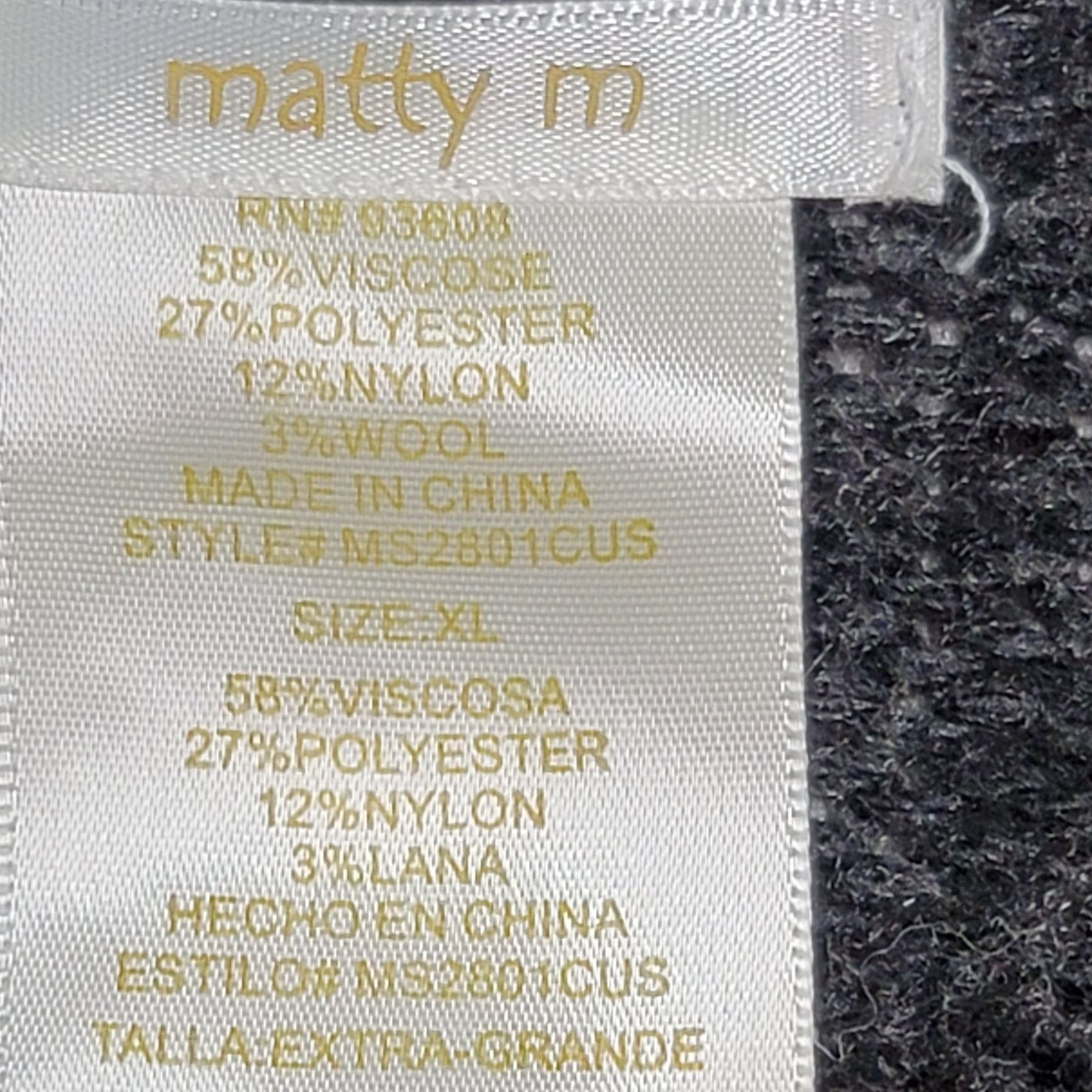 Other Matty M Charcoal Open Front Coatigan Sweater XL Lightweight Size XL / US 12-14 / IT 48-50 - 4 Thumbnail