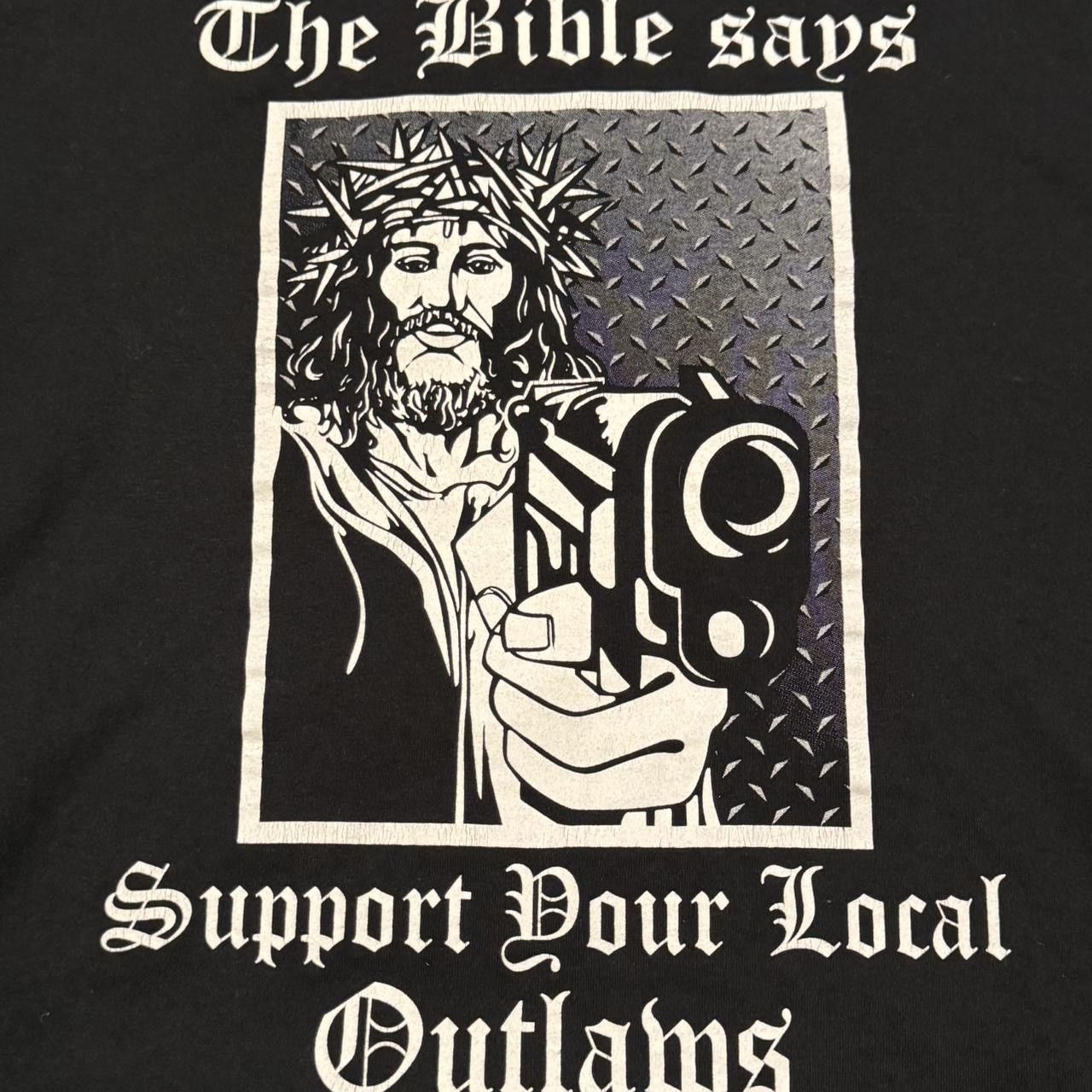 Other The Bible says Support Your Local Outlaws Cut Off size L Size US L / EU 52-54 / 3 - 2 Thumbnail